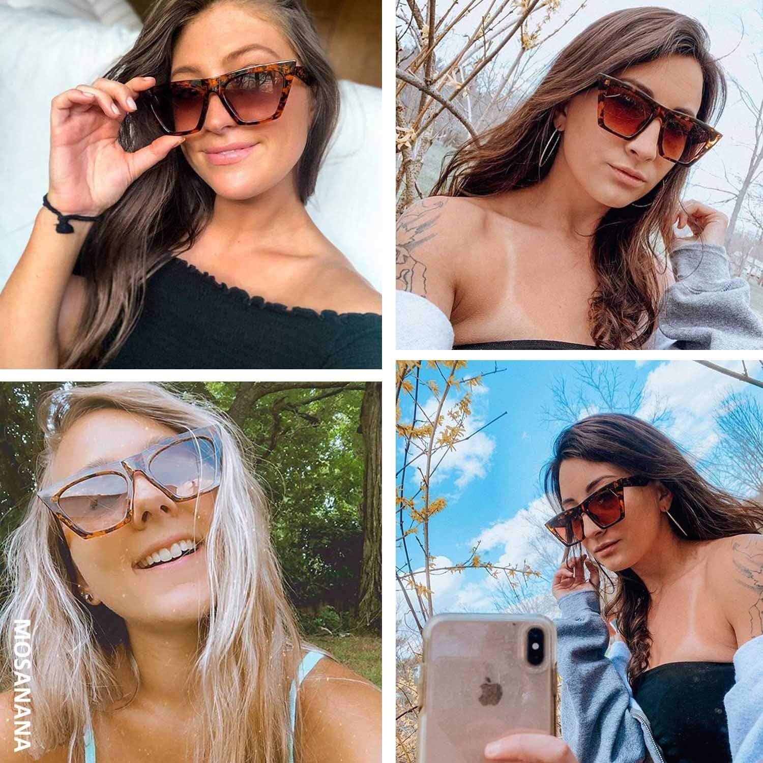 Gafas de Sol Cuadradas Mosanana Estilo Ojo de Gato UV400