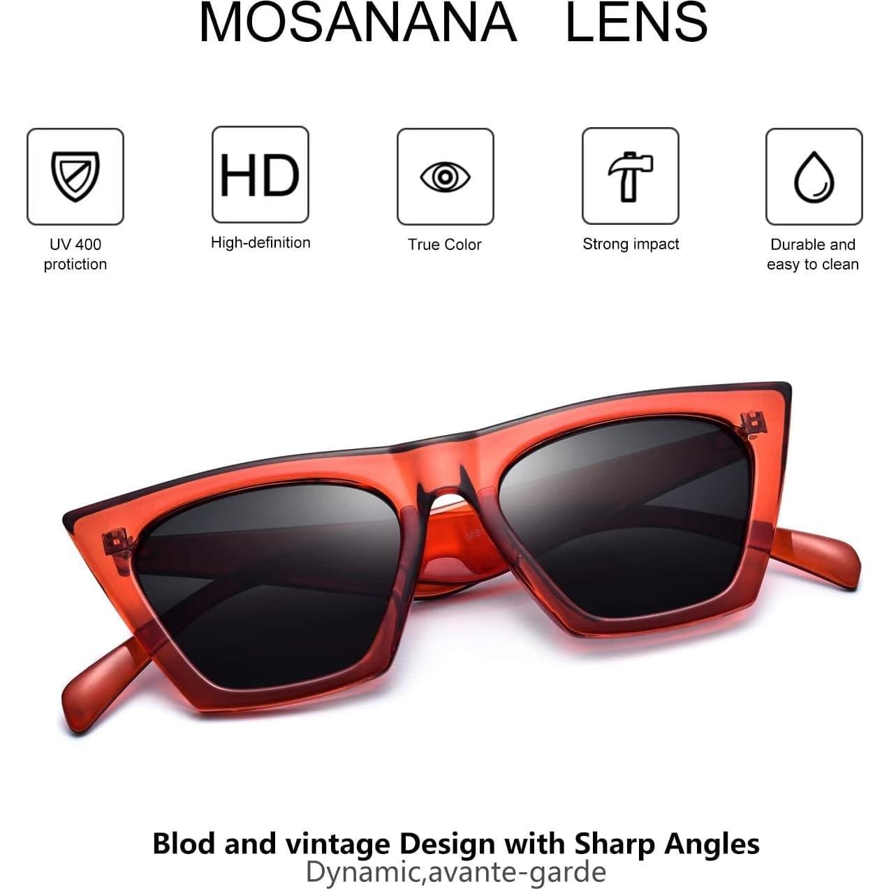 Gafas de Sol Mosanana Cuadradas UV400 para Mujeres