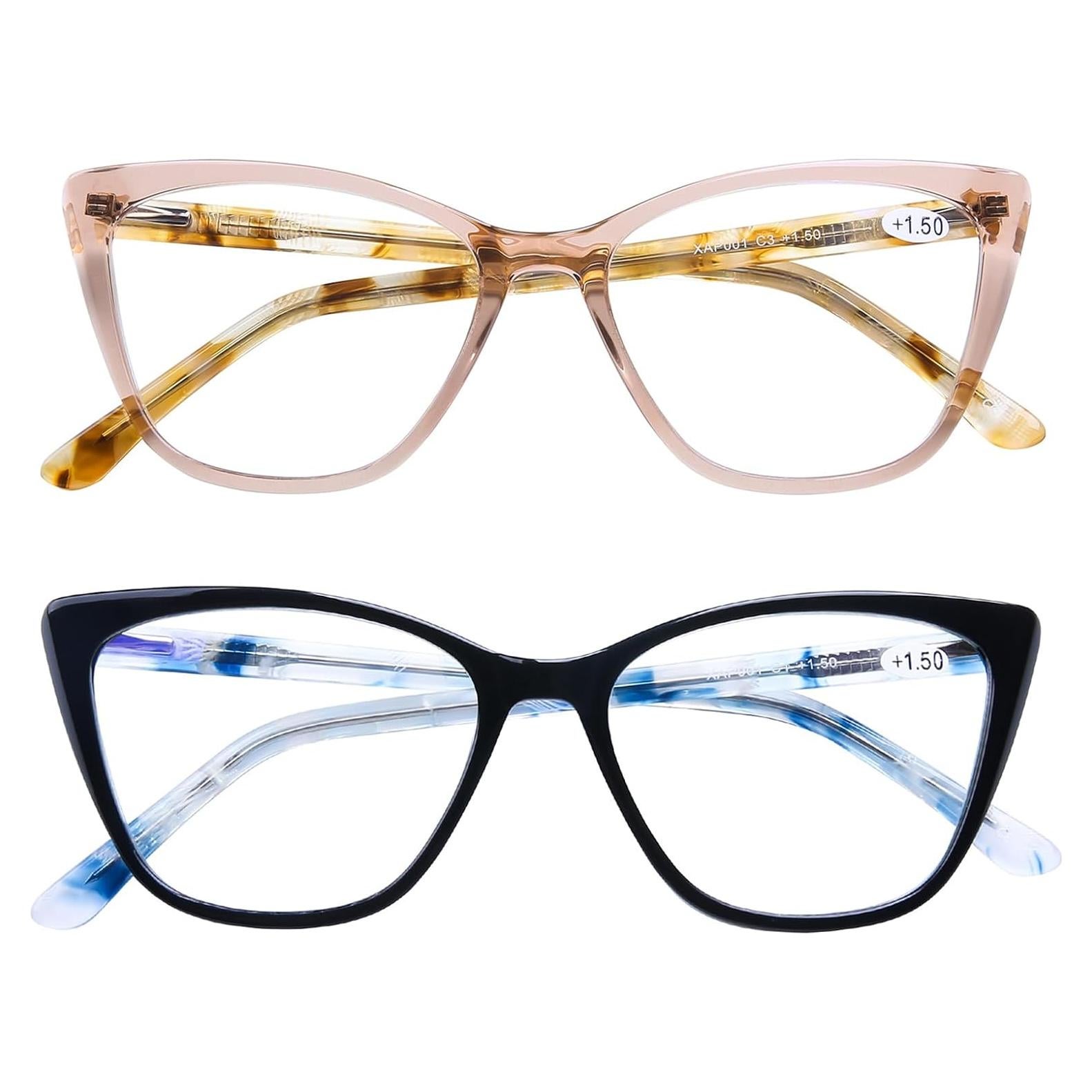 Gafas de Lectura AQWANO Oversized Anti Luz Azul Mujeres 0.0