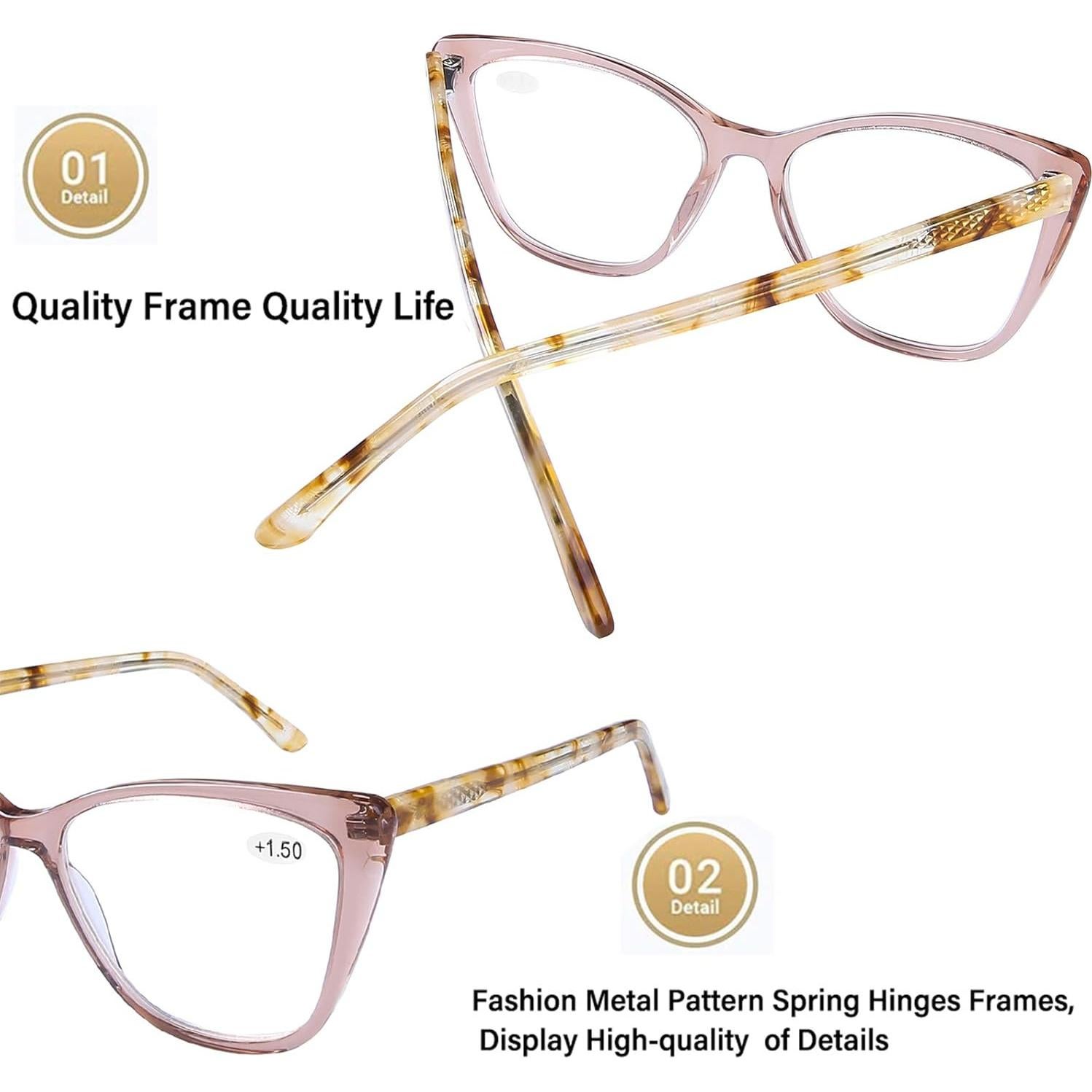 Gafas de Lectura AQWANO Ojo de Gato Champán 1.5x UV400