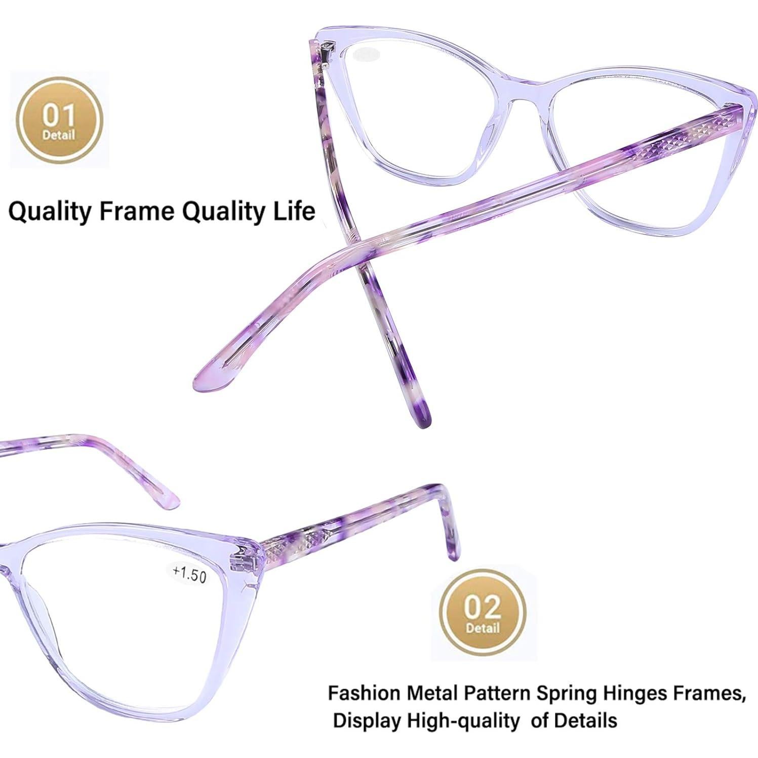 Gafas de Lectura AQWANO Ojo de Gato Púrpura 2.0 Anti Luz Azul