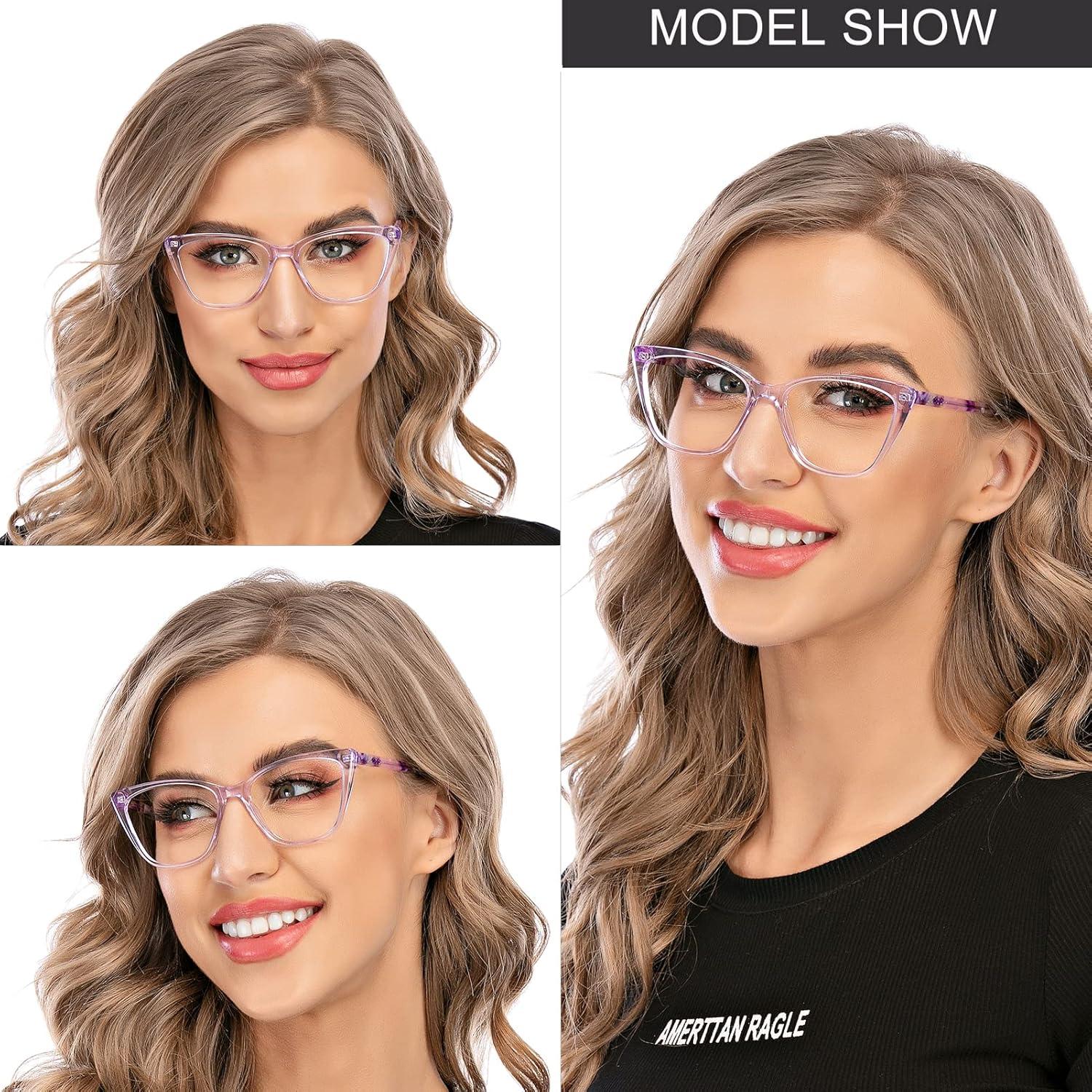 Gafas de Lectura AQWANO Ojo de Gato Púrpura 2.0 Anti Luz Azul