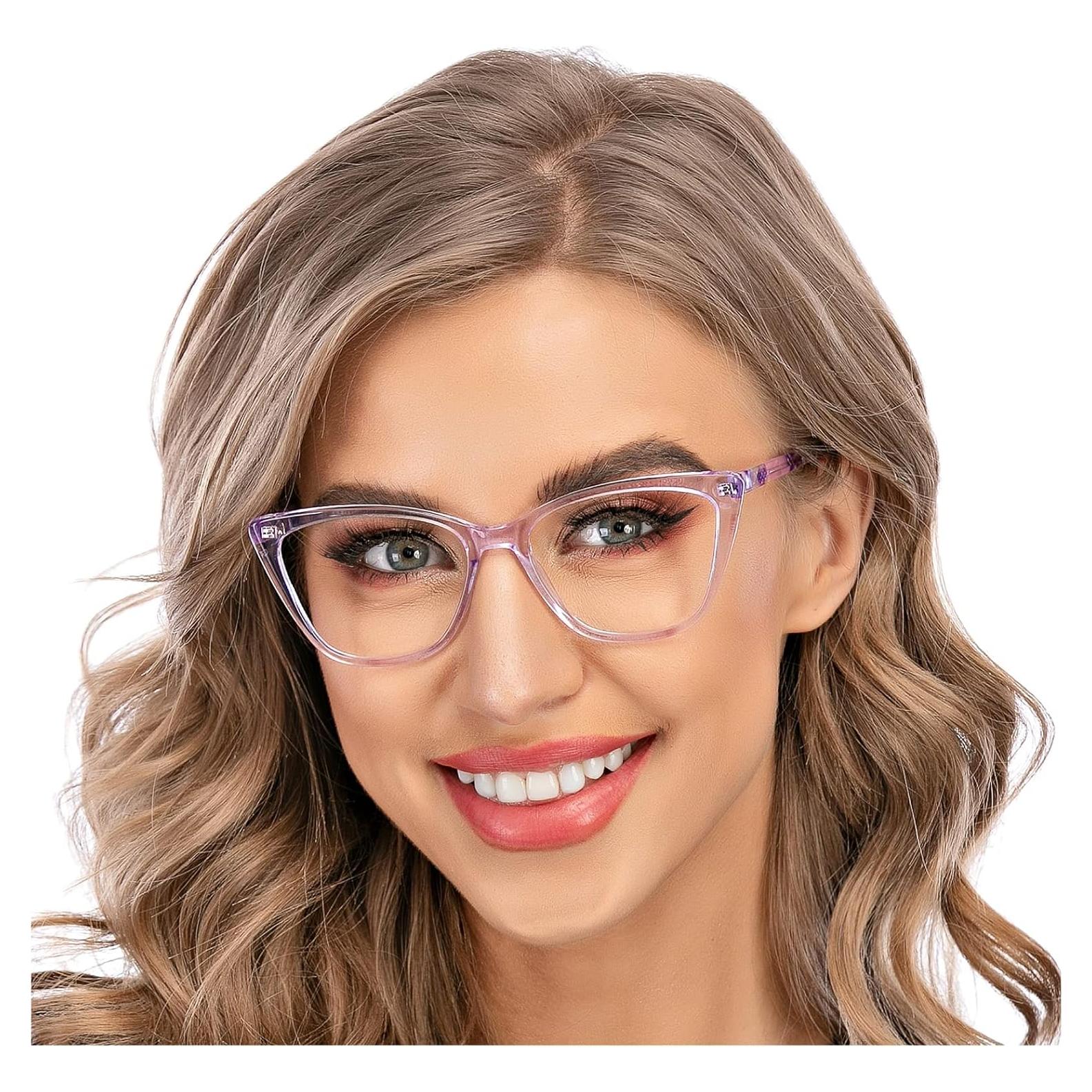 Gafas de Lectura AQWANO Ojo de Gato Púrpura Anti Luz Azul