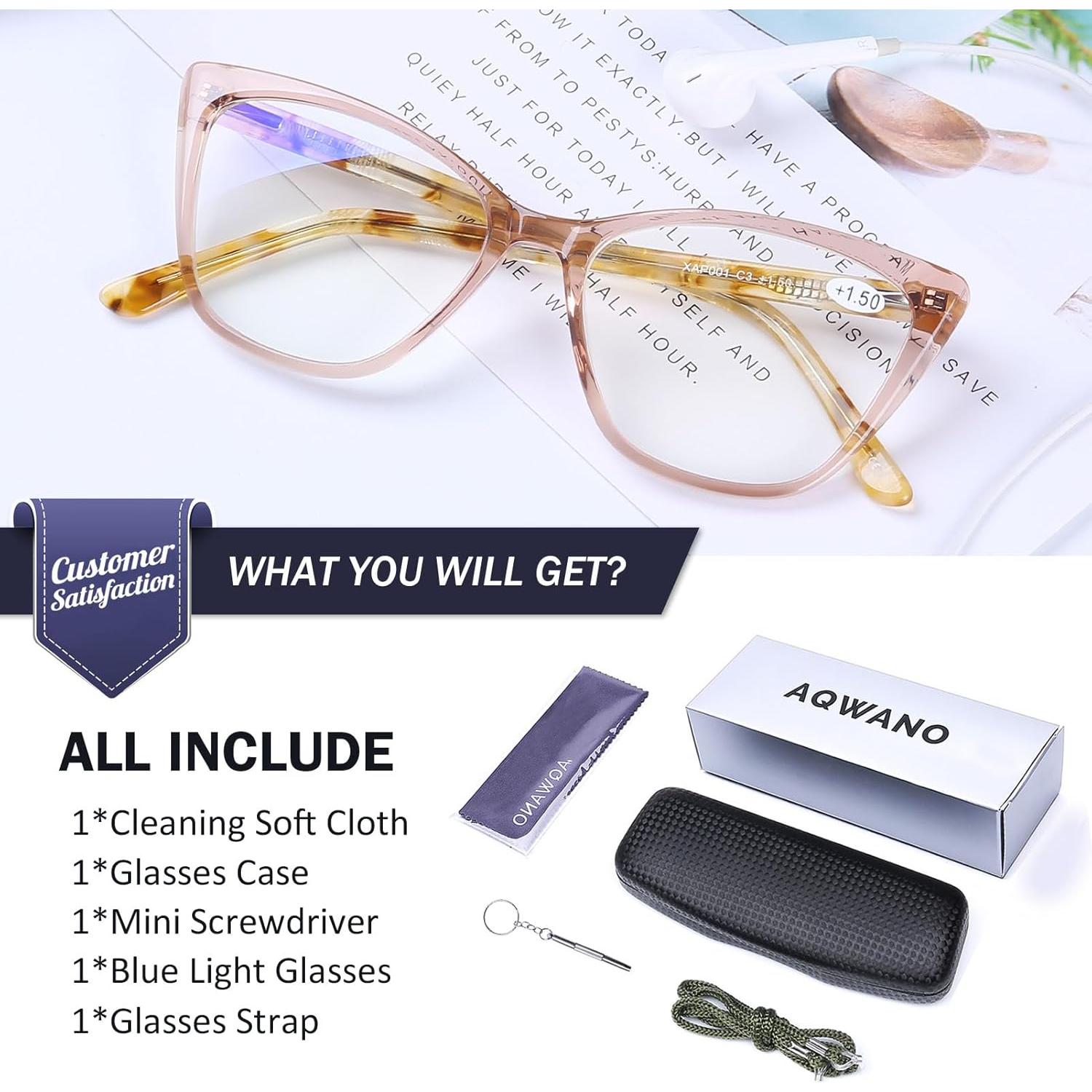 Gafas de Lectura AQWANO Ojo de Gato Champán UV400