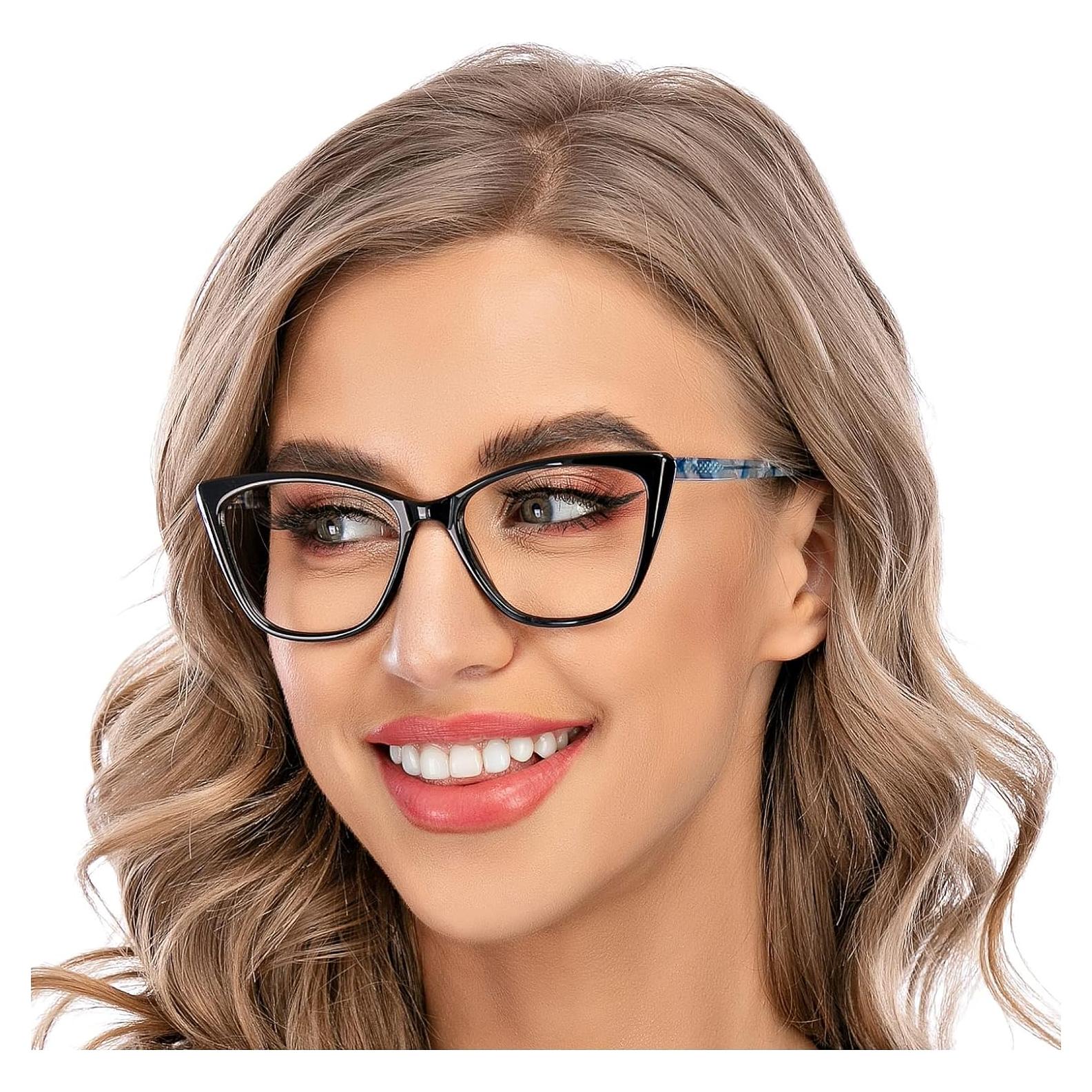 Gafas de Lectura AQWANO 2.75x Bloqueo Luz Azul Estilo Gato