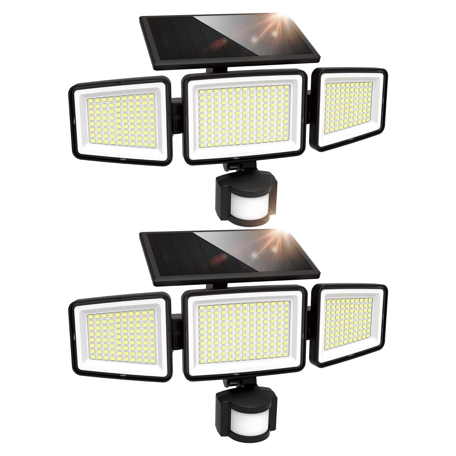 UME Luces Solares Exteriores 302 LED 3000LM 2 Paquete