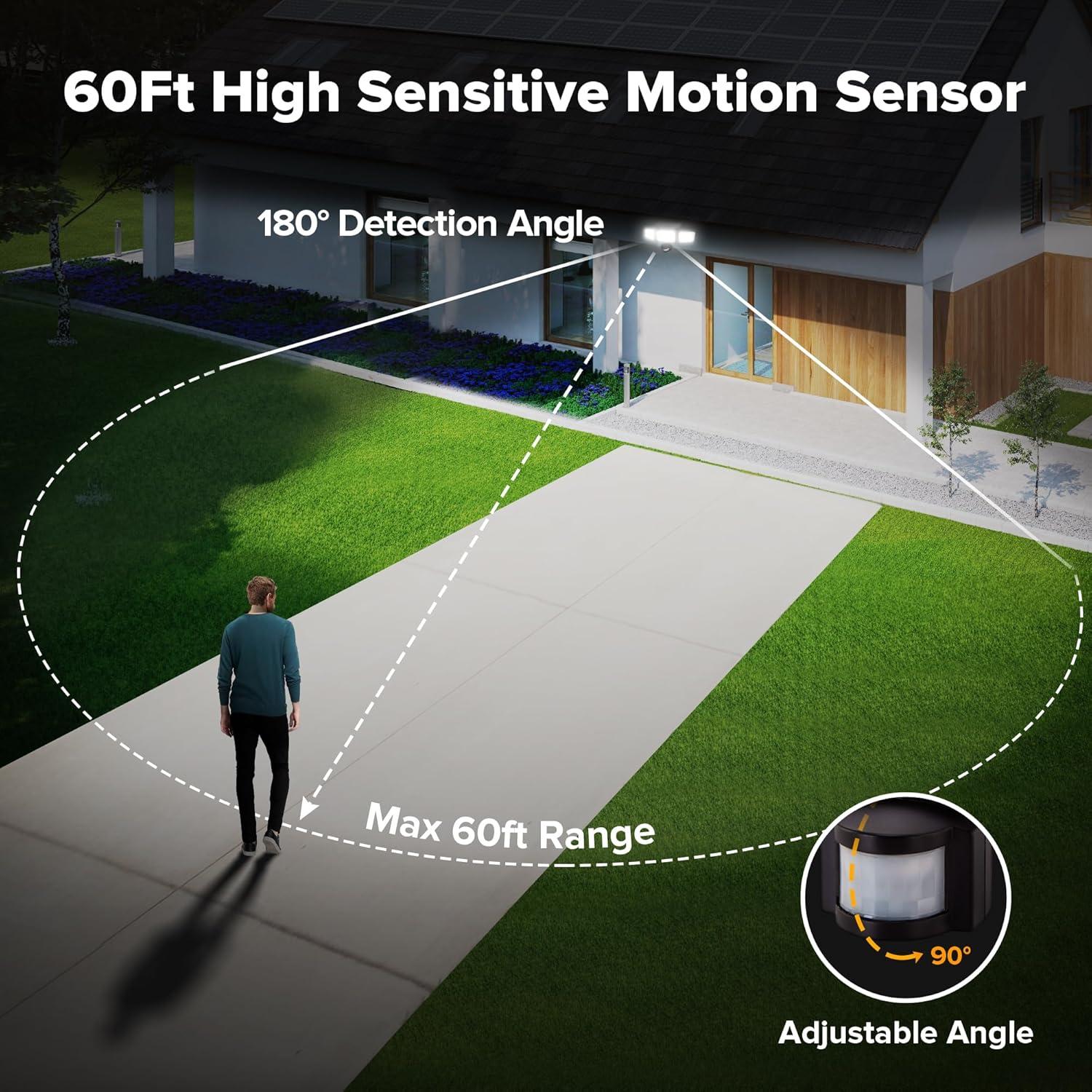UME Luces Solares Exteriores 302 LED 3000LM 2 Paquete