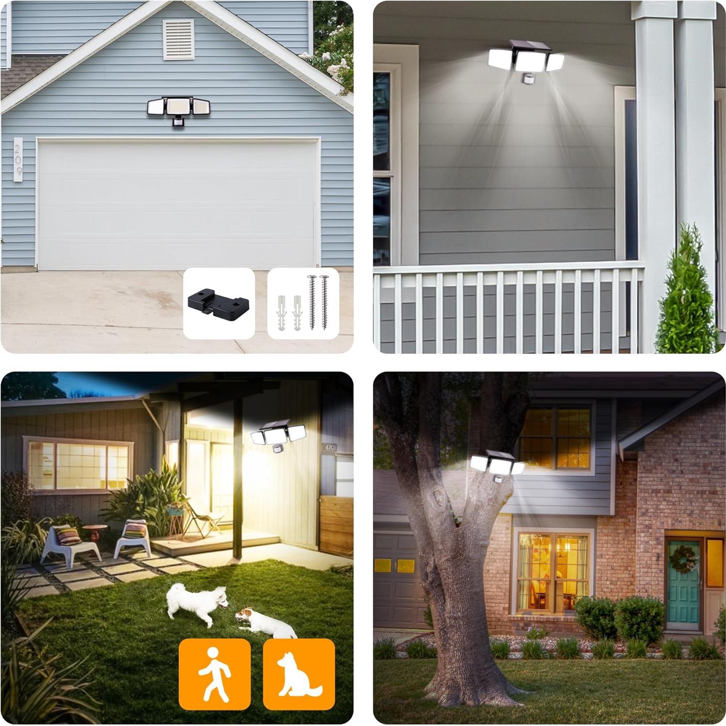 UME Luces Solares Exteriores 302 LED 3000LM 2 Paquete