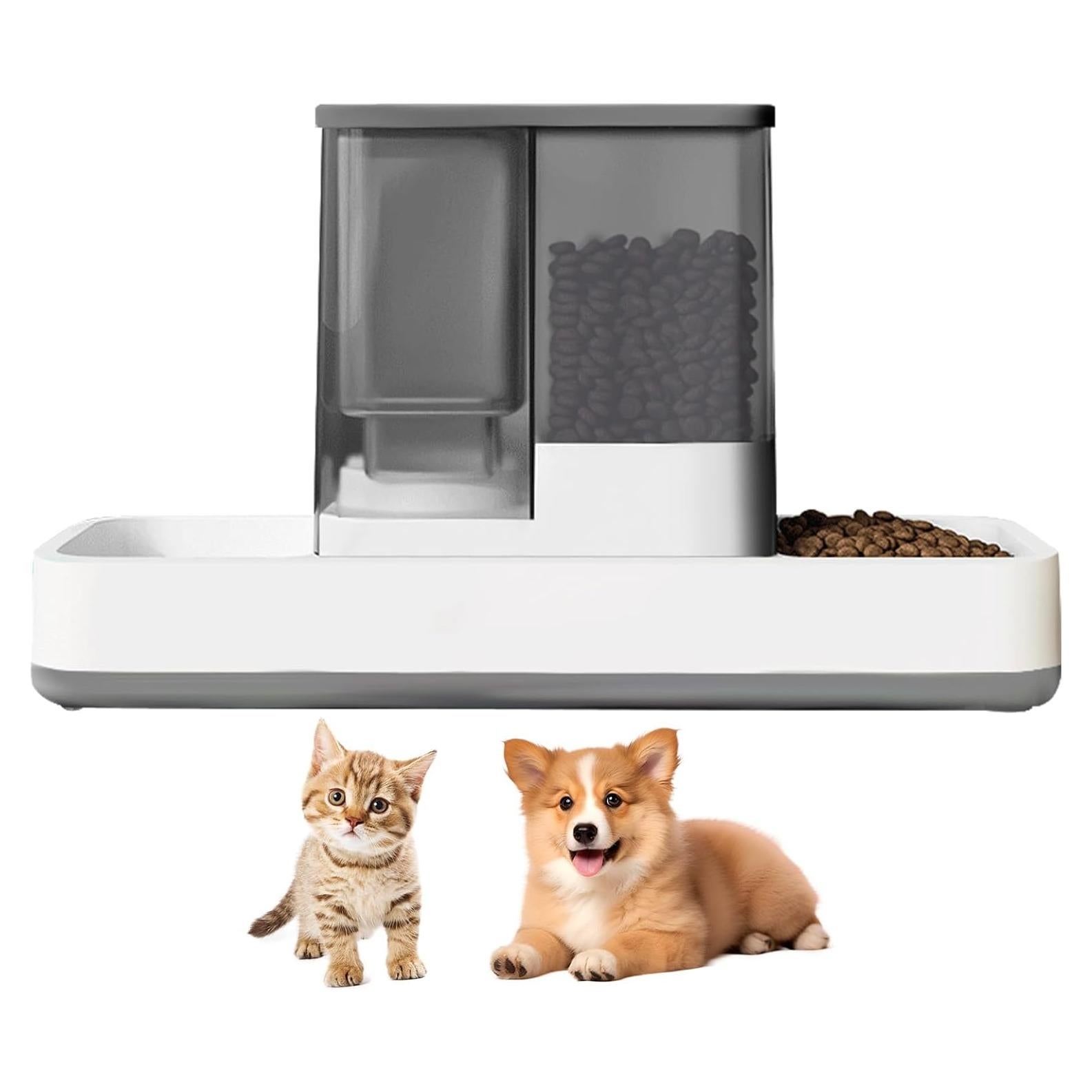 Dispensador Automático de Comida y Agua GearRoot 2 en 1 Gris