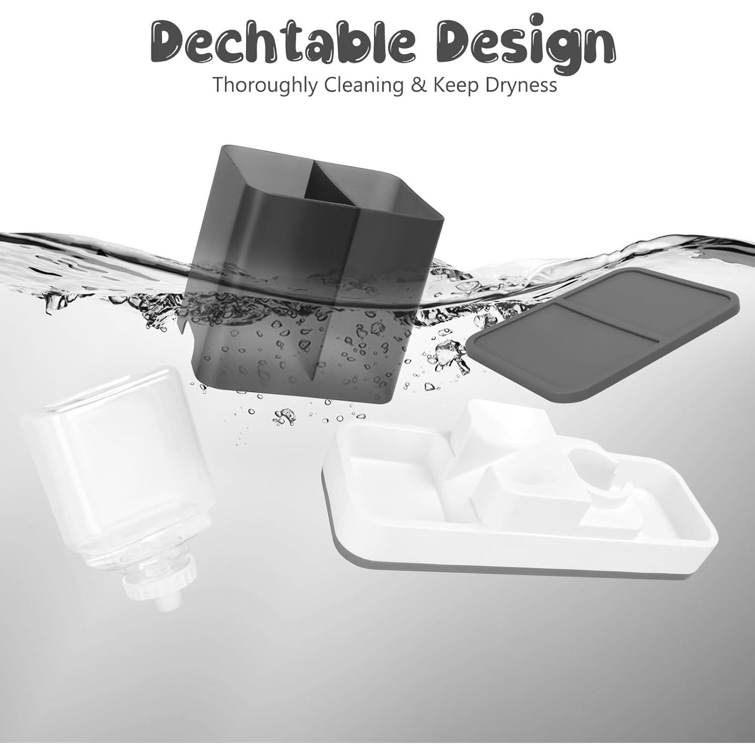 Dispensador Automático de Comida y Agua GearRoot 2 en 1 Gris