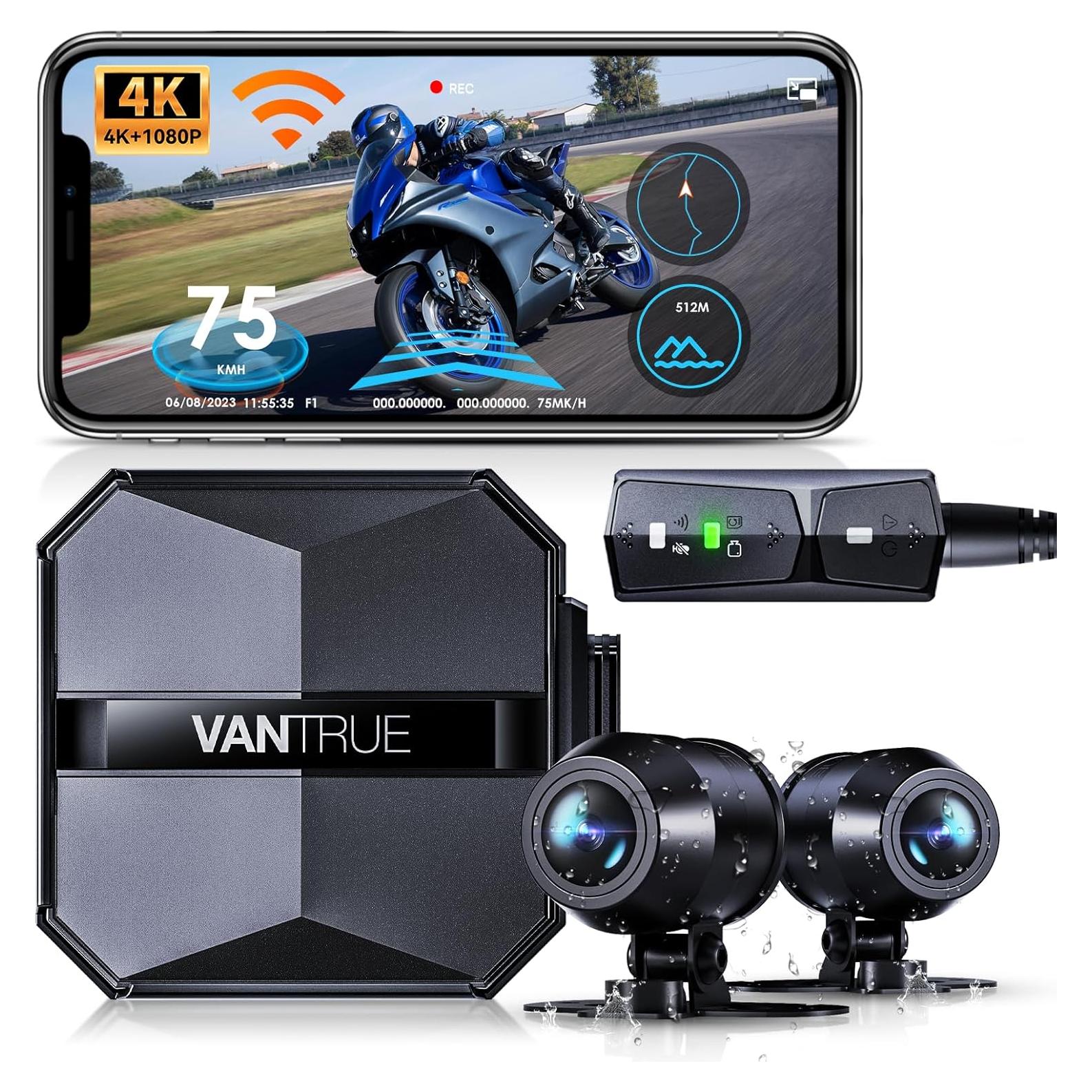 Cámara de Tablero para Motocicleta Vantrue F1 4K Dual IP67