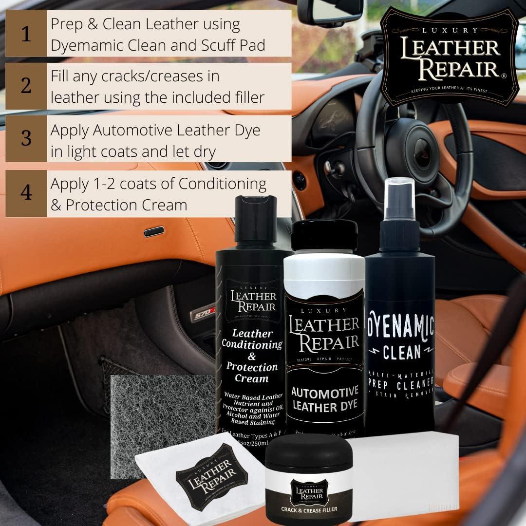 Kit de Reparación de Cuero de Lujo para Automóviles - 0.24L Verde Ácido