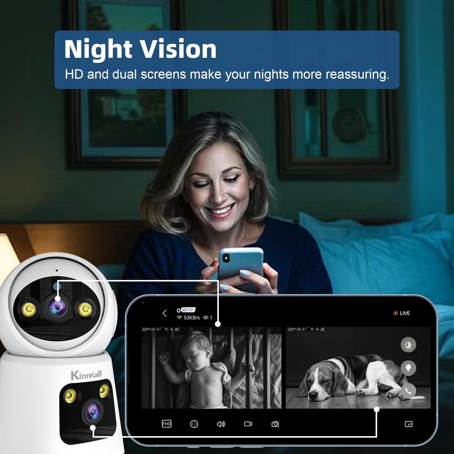 Cámara de Seguridad Kinnkall IPC960P 4MP Doble Lente 360°