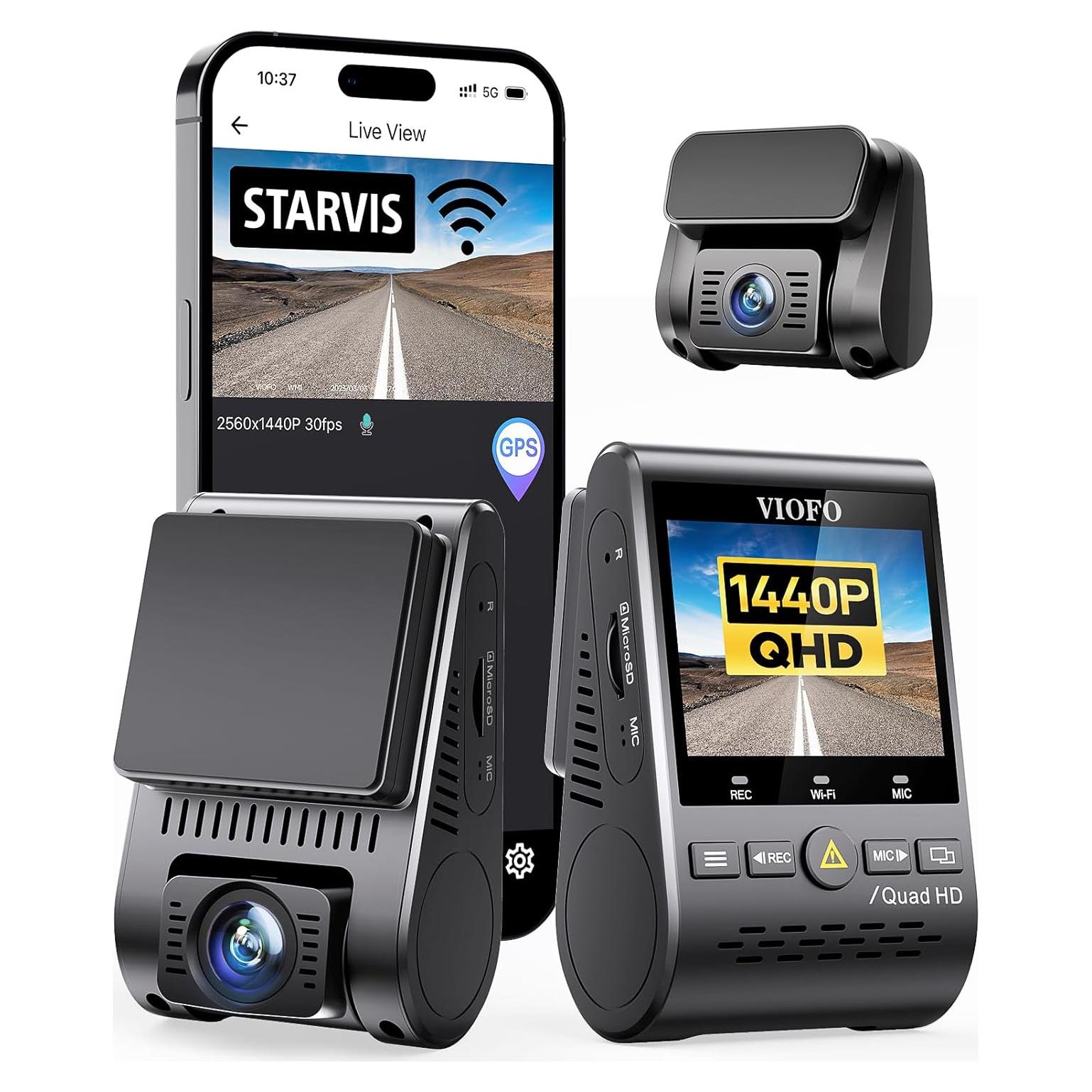 Cámara Doble VIOFO A129 Plus Duo 2K 60fps + 1080P GPS