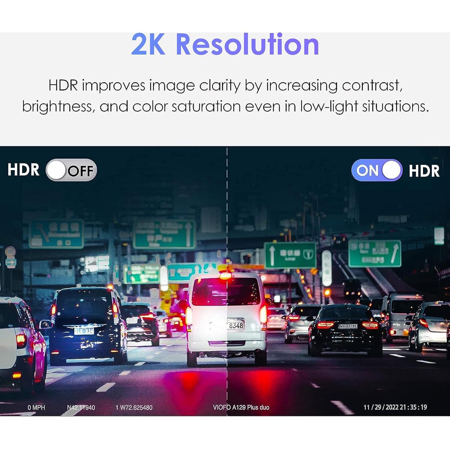 Cámara Doble VIOFO A129 Plus Duo 2K 60fps + 1080P GPS