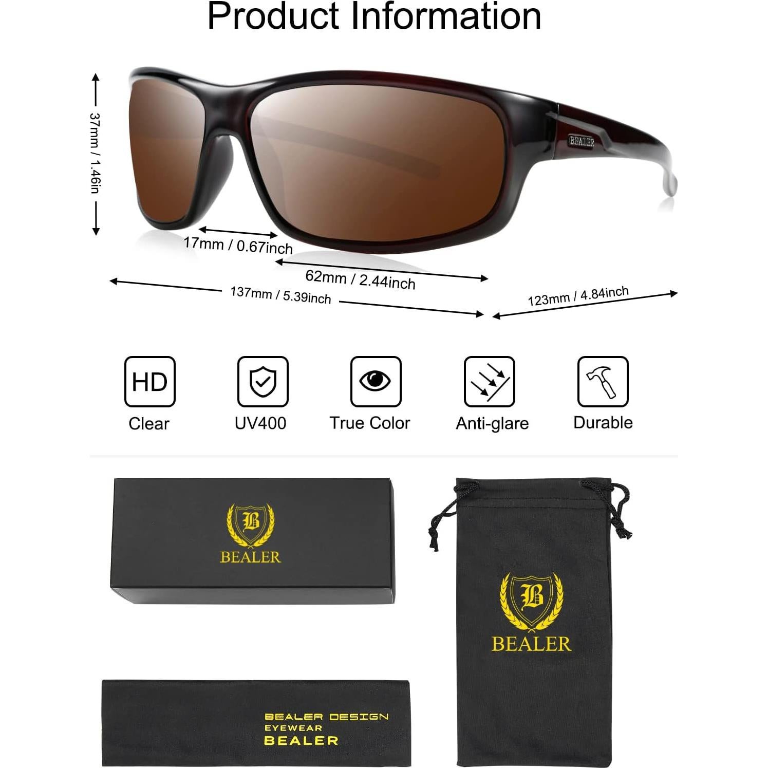 Gafas de sol deportivas BEALER polarizadas TR90 para hombres