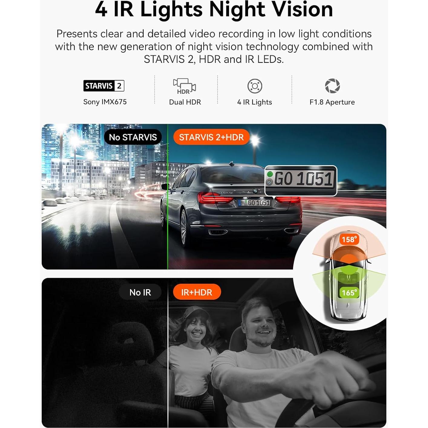 Cámara Doble Vantrue N2X 2.7K con WiFi y GPS para Auto