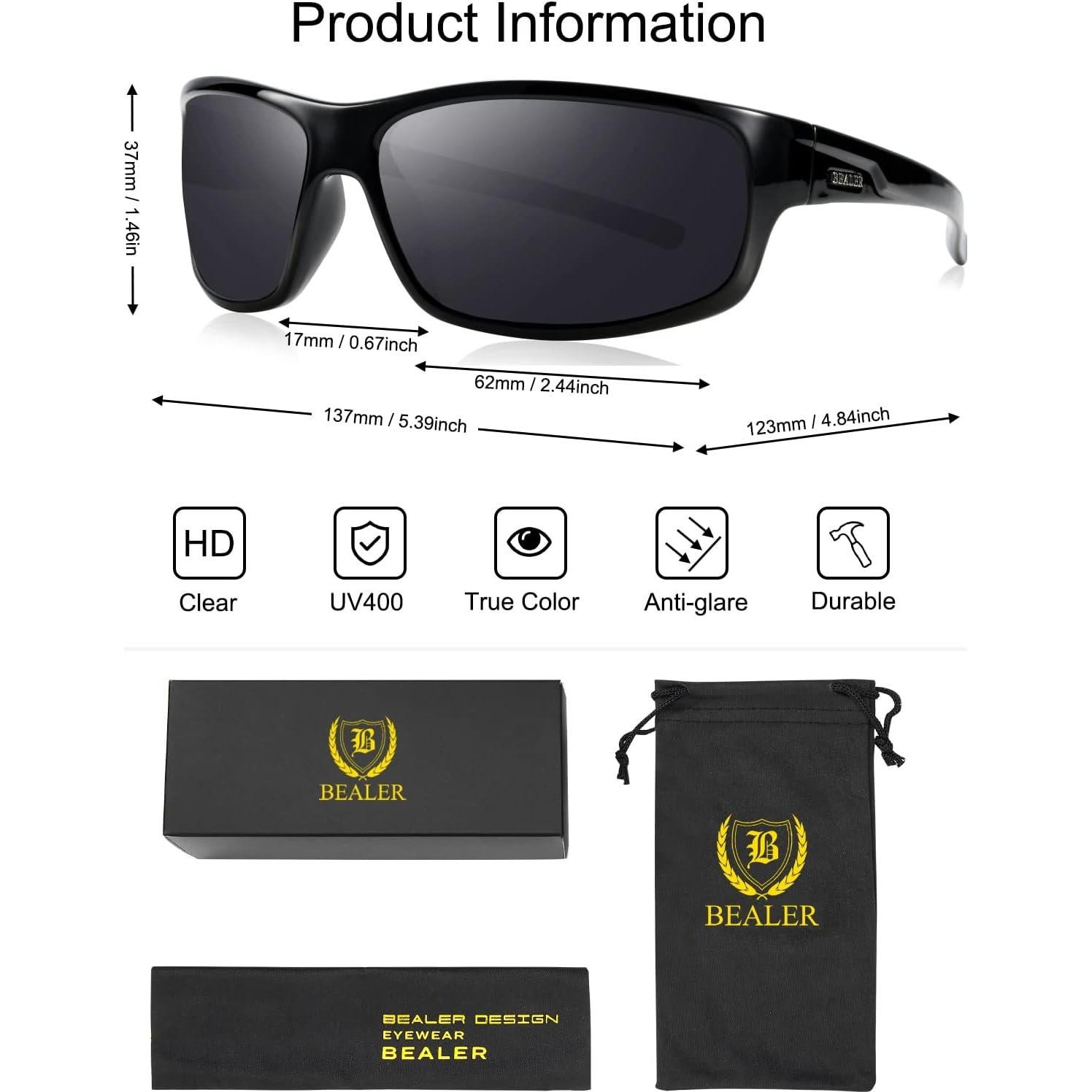 Gafas de Sol Deportivas BEALER Marco TR90 UV 62mm