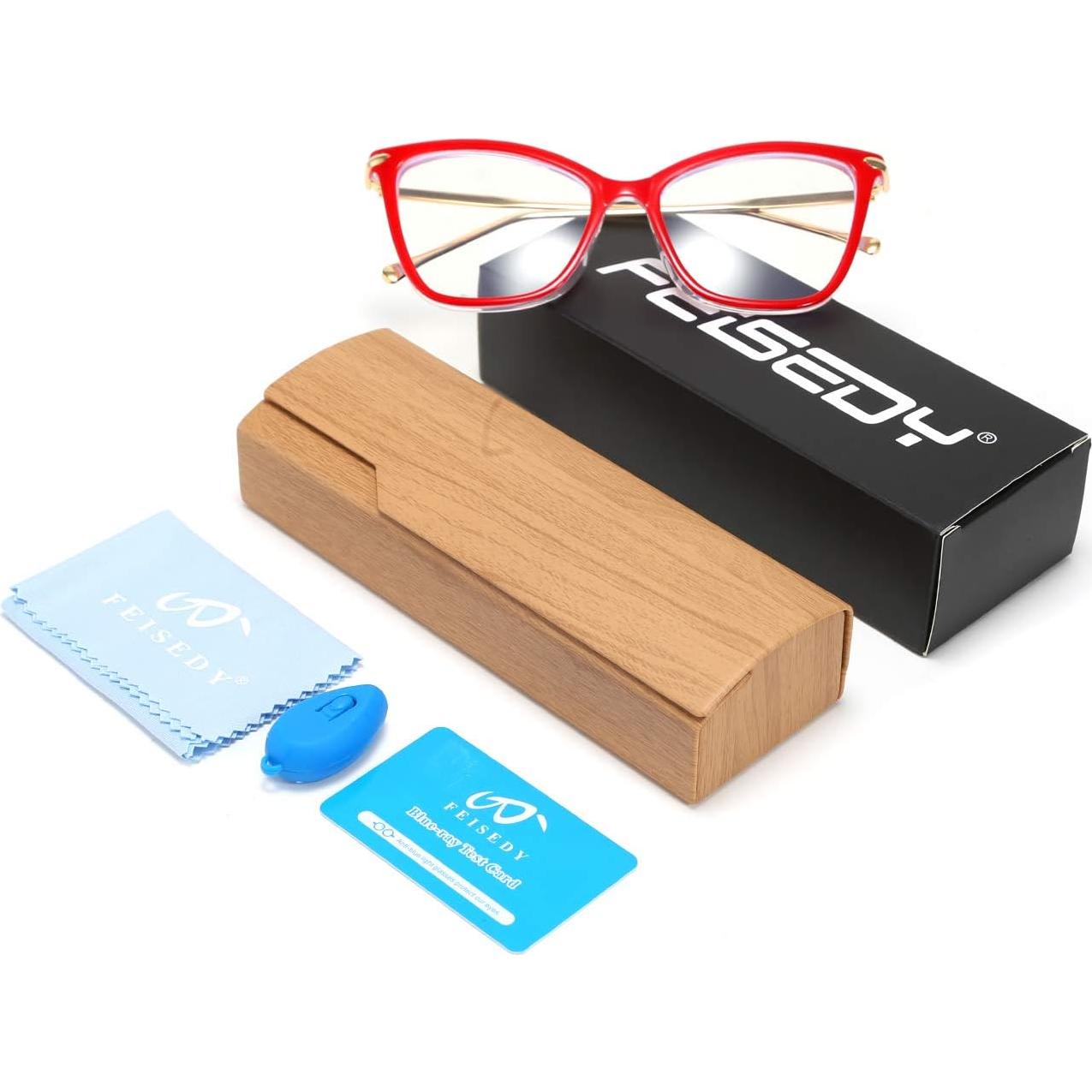 Gafas de Ojo de Gato FEISEDY con Filtro Luz Azul 50mm