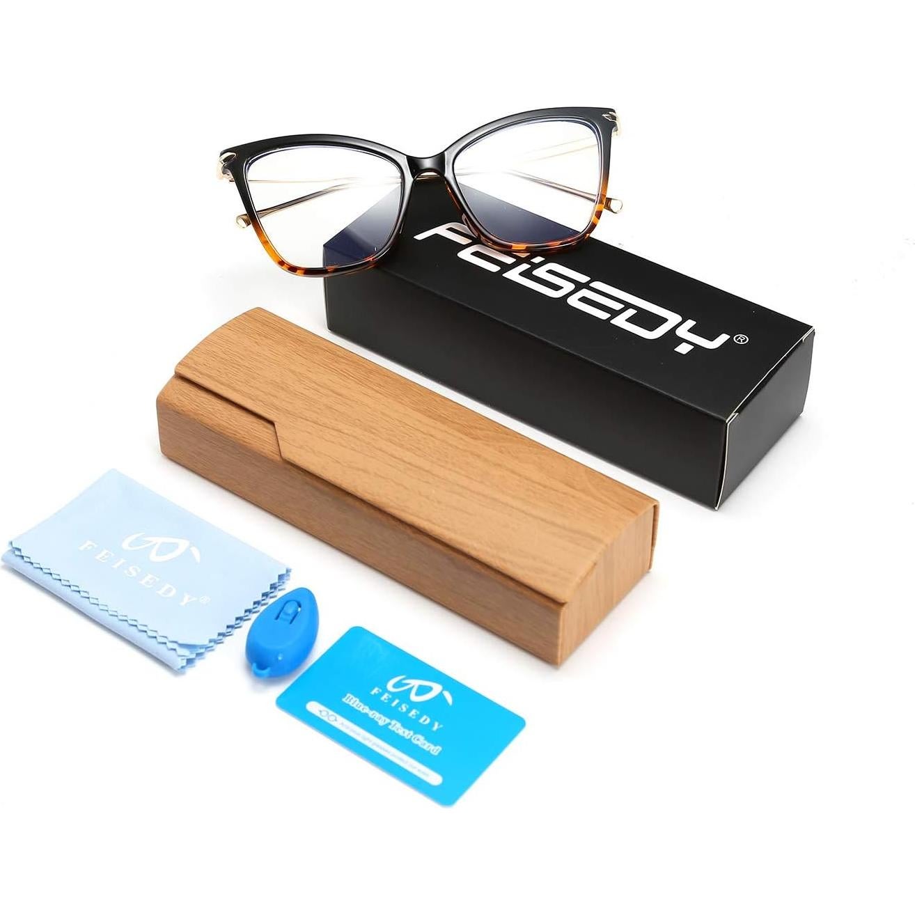 Gafas de Ojo de Gato FEISEDY con Bloqueo de Luz Azul