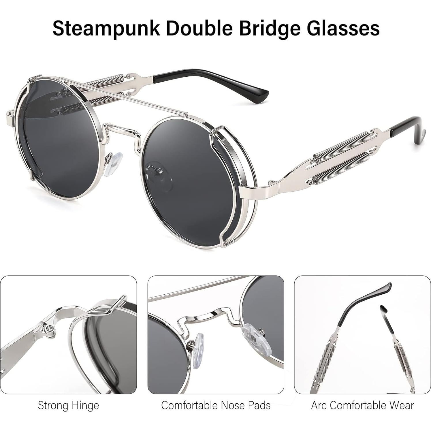 Gafas de sol FEISEDY aviador retro steampunk 50mm UV400