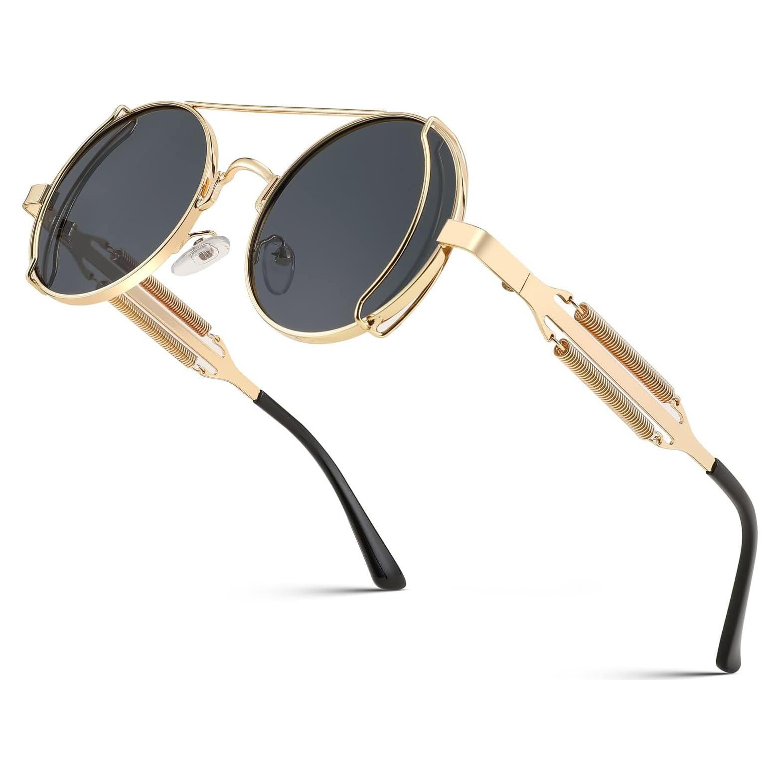 Gafas de sol FEISEDY aviador steampunk redondas UV400