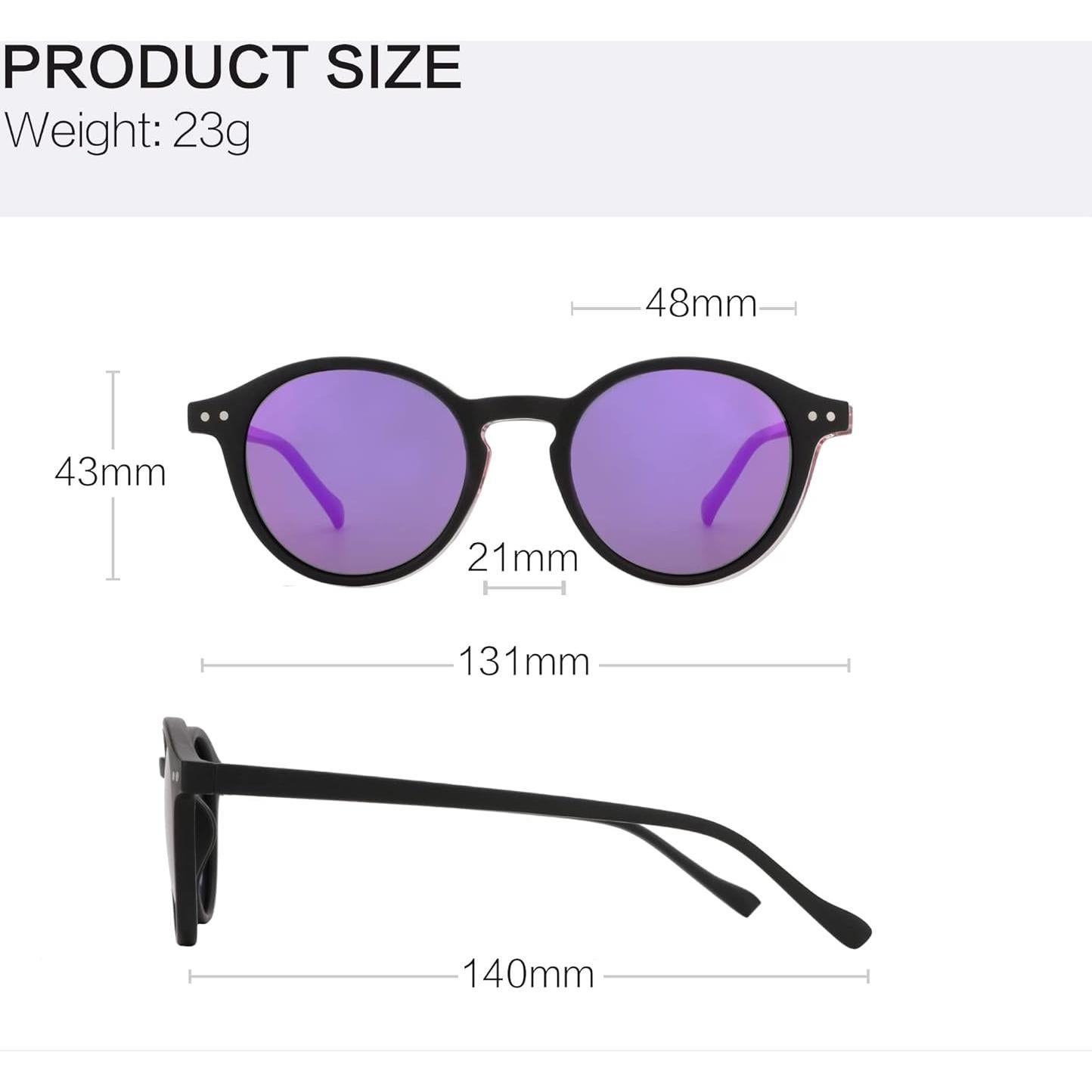 Gafas de sol polarizadas ZENOTTIC retro clásicas 48mm