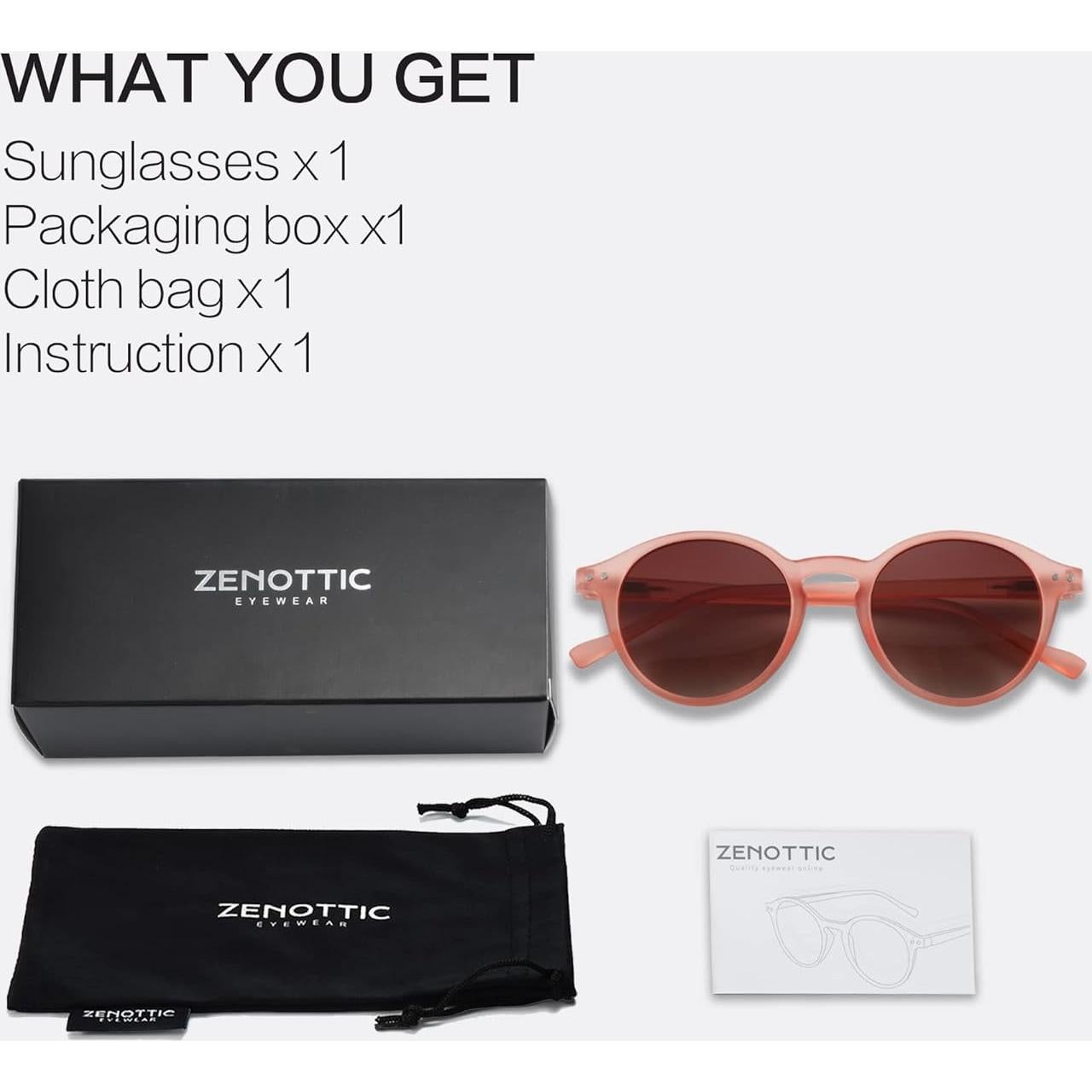 Gafas de sol polarizadas ZENOTTIC retro para hombres y mujeres