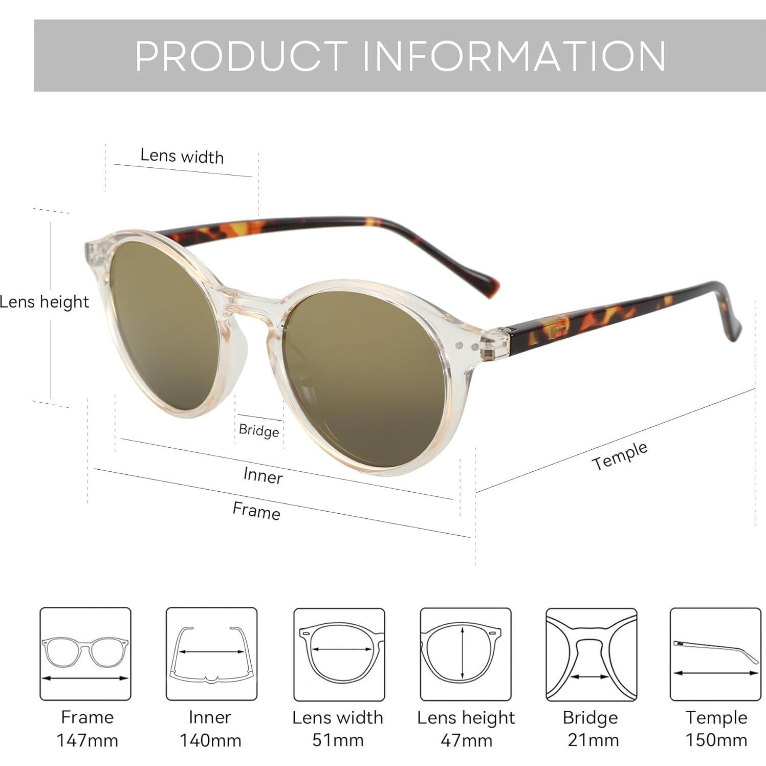 Gafas de sol polarizadas ZENOTTIC estilo retro UV400