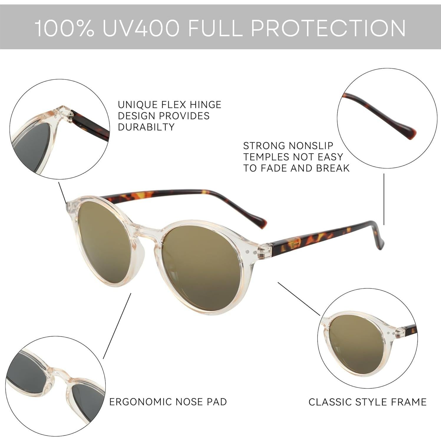 Gafas de sol polarizadas ZENOTTIC estilo retro UV400