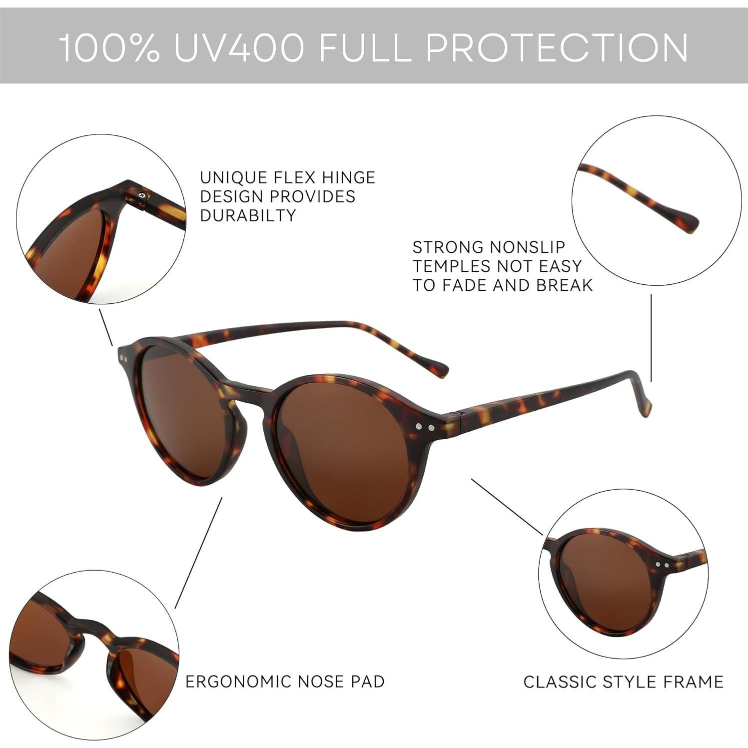 Gafas de sol polarizadas ZENOTTIC estilo retro para hombres y mujeres