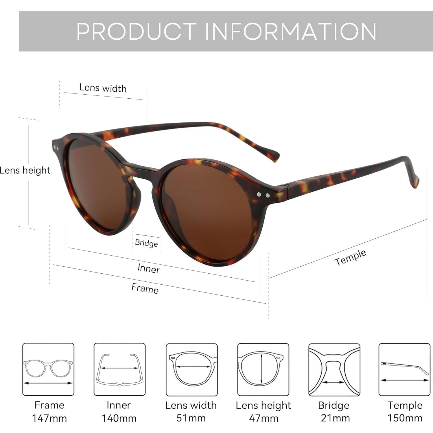 Gafas de sol polarizadas ZENOTTIC estilo retro para hombres y mujeres