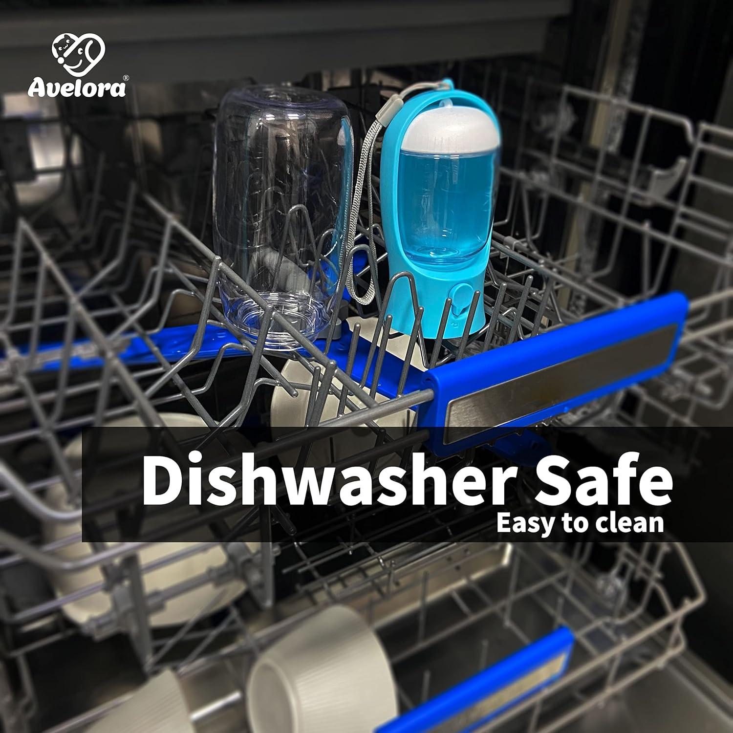 Botella de Agua para Perros Avelora 300ml Azul 2 en 1