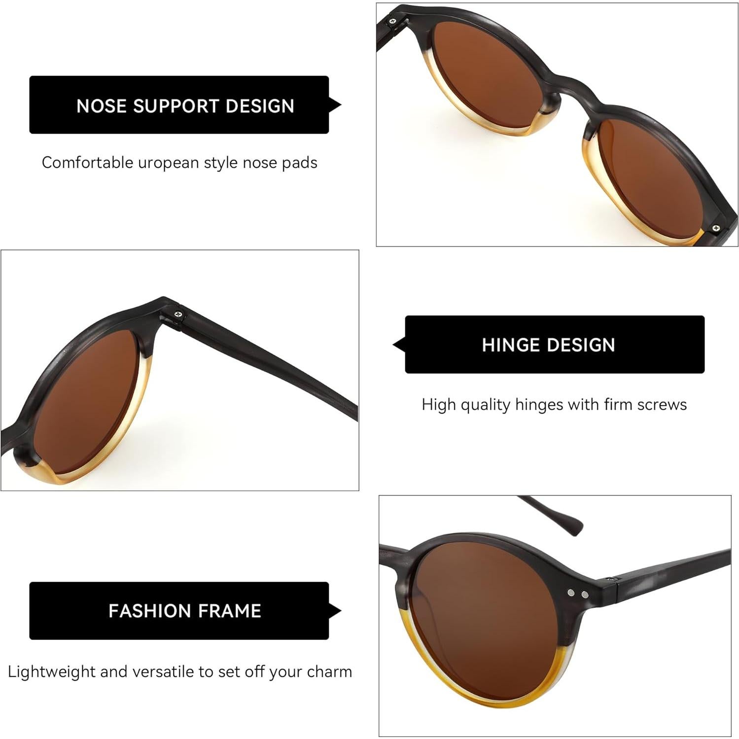 Gafas de sol polarizadas ZENOTTIC redondas UV400 para hombres y mujeres