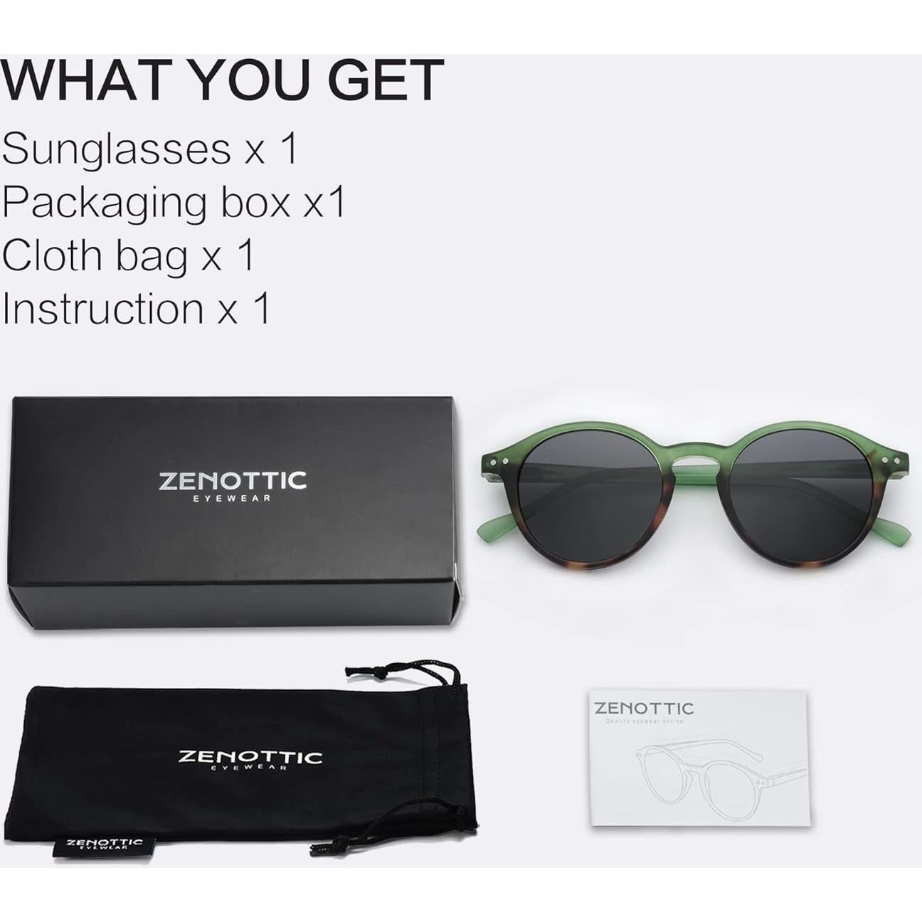 Gafas de sol polarizadas ZENOTTIC retro 48mm UV 100%