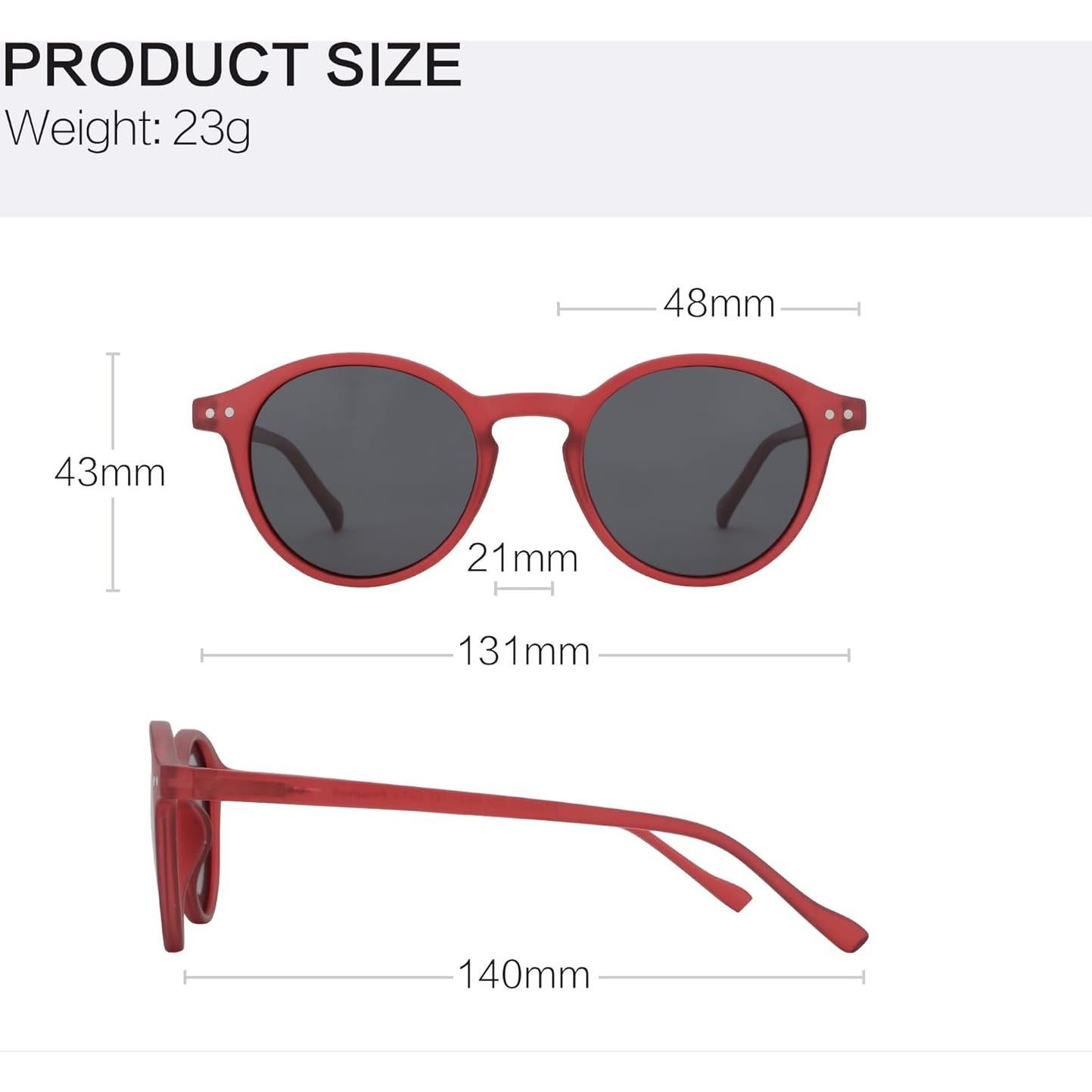 Gafas de Sol Polarizadas ZENOTTIC Estilo Retro 48mm