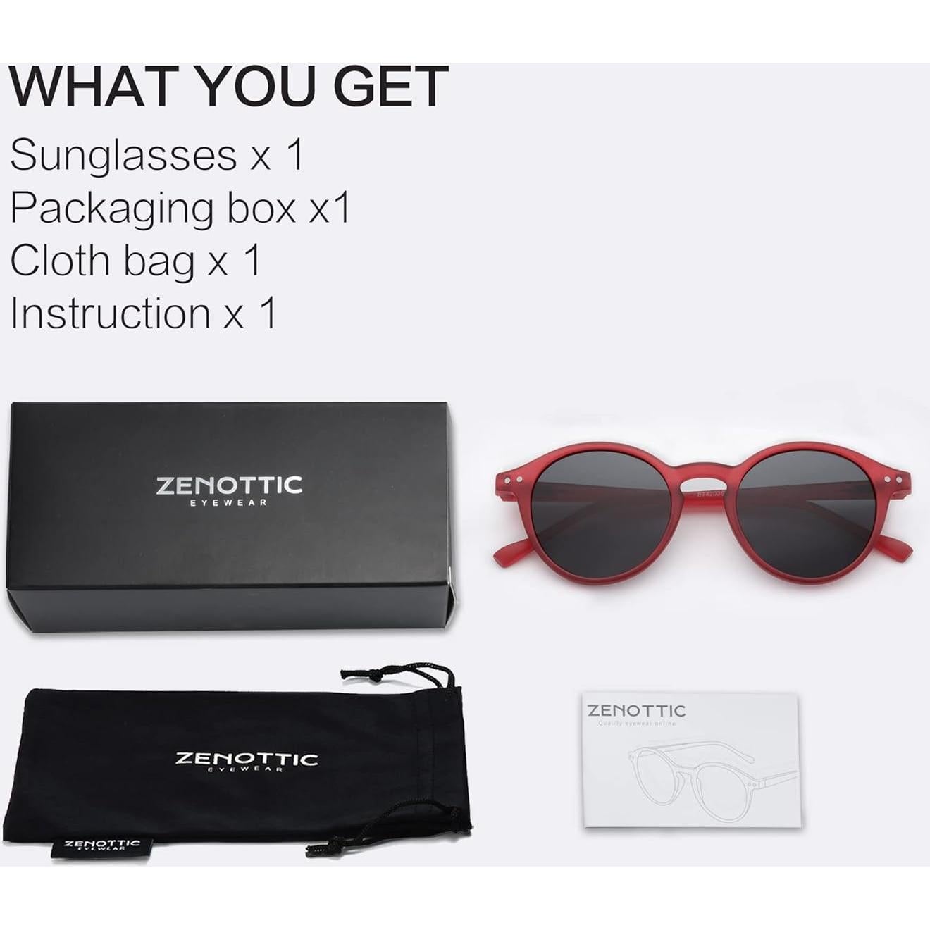 Gafas de Sol Polarizadas ZENOTTIC Estilo Retro 48mm