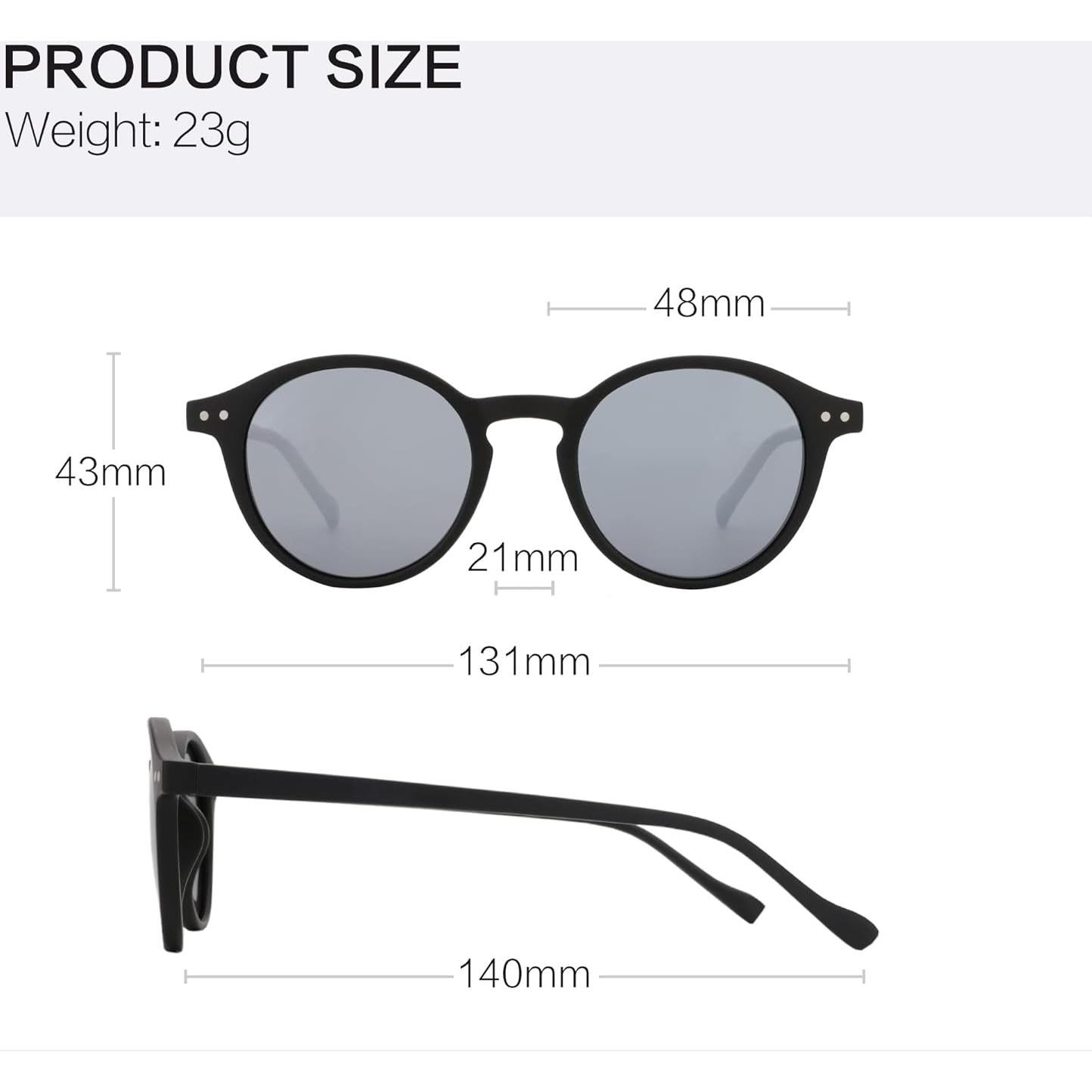 Gafas de sol polarizadas ZENOTTIC retro clásicas 48mm