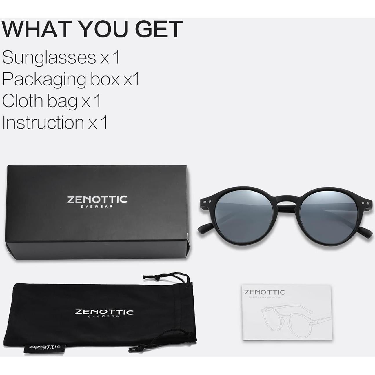 Gafas de sol polarizadas ZENOTTIC retro clásicas 48mm