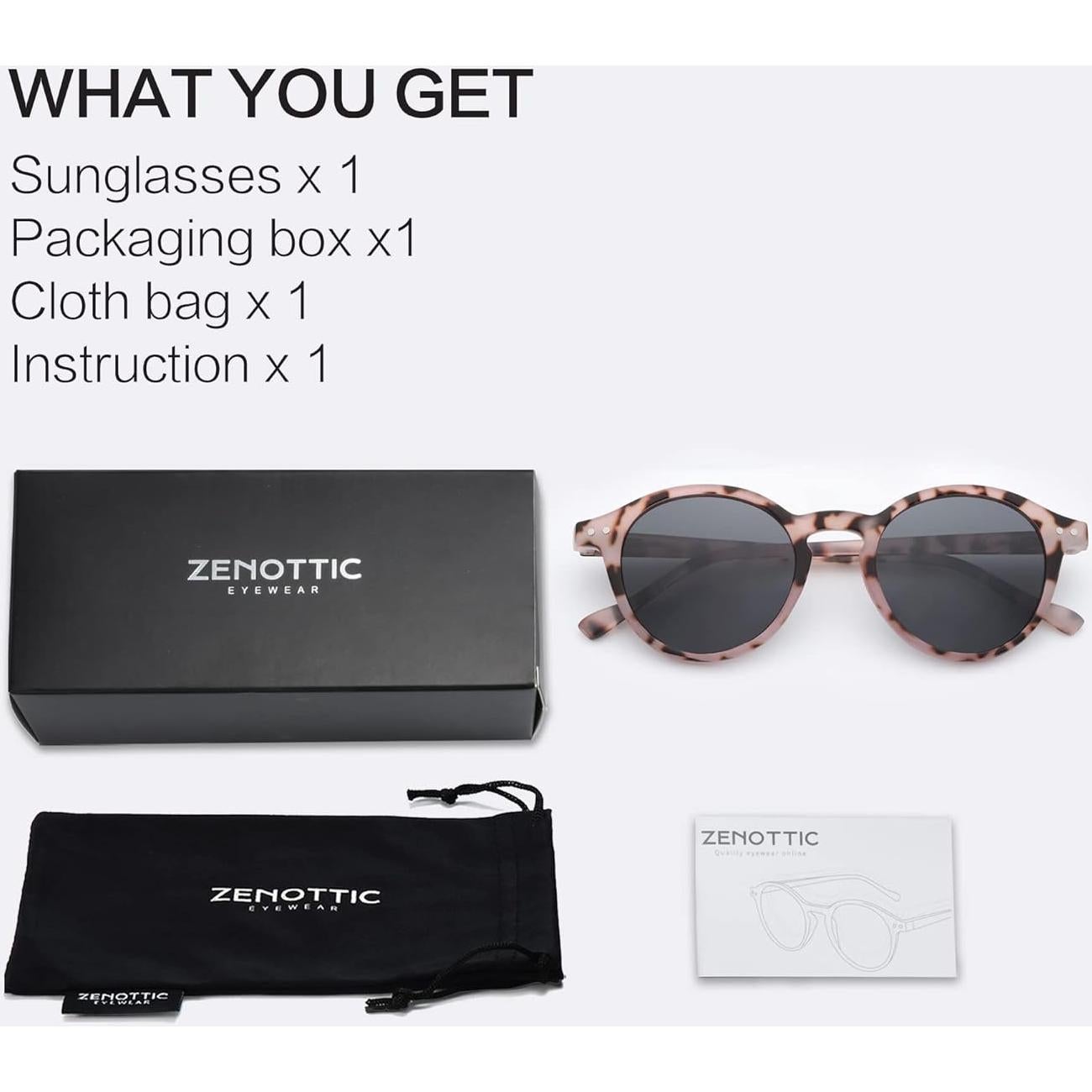 Gafas de sol polarizadas ZENOTTIC retro clásicas 48mm