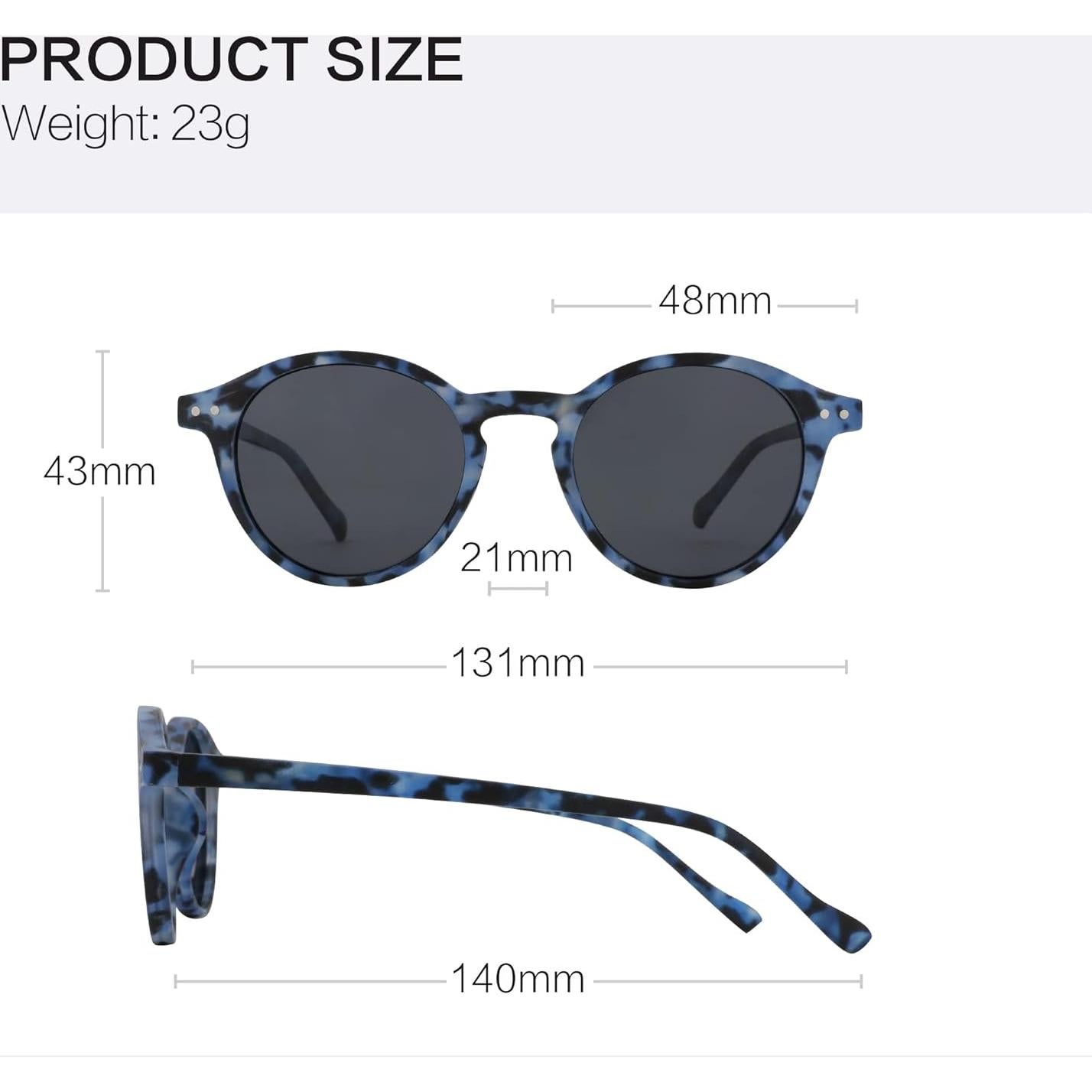 Gafas de Sol Polarizadas ZENOTTIC Estilo Retro 48mm