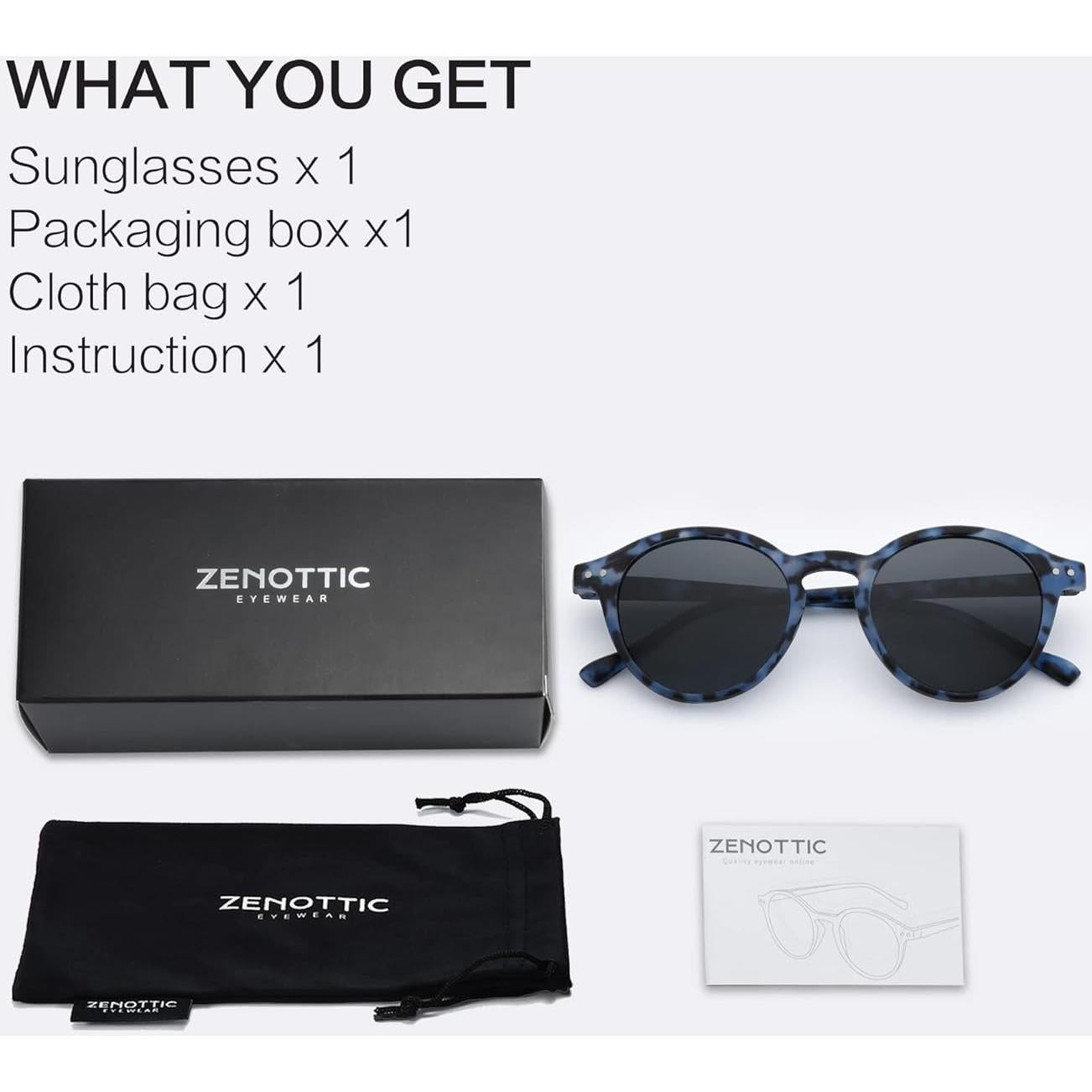 Gafas de Sol Polarizadas ZENOTTIC Estilo Retro 48mm