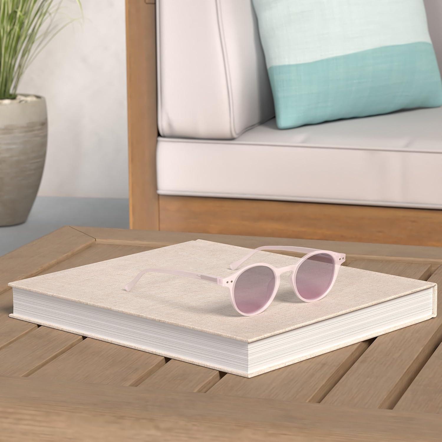 Gafas de sol polarizadas ZENOTTIC redondas 48mm rosa