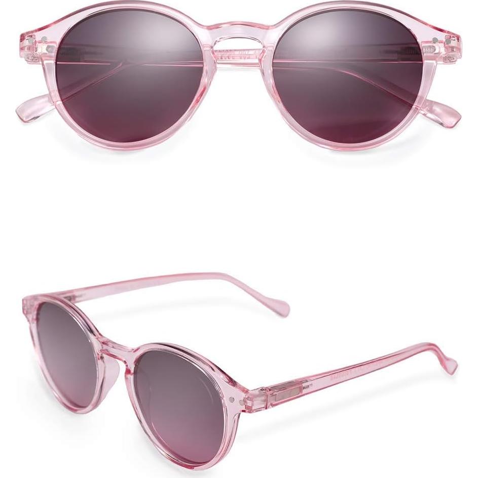 Gafas de sol polarizadas ZENOTTIC redondas 48mm rosa