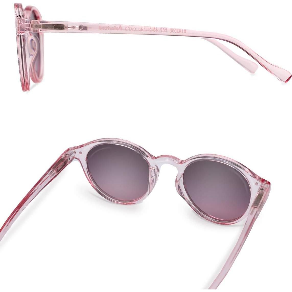 Gafas de sol polarizadas ZENOTTIC redondas 48mm rosa