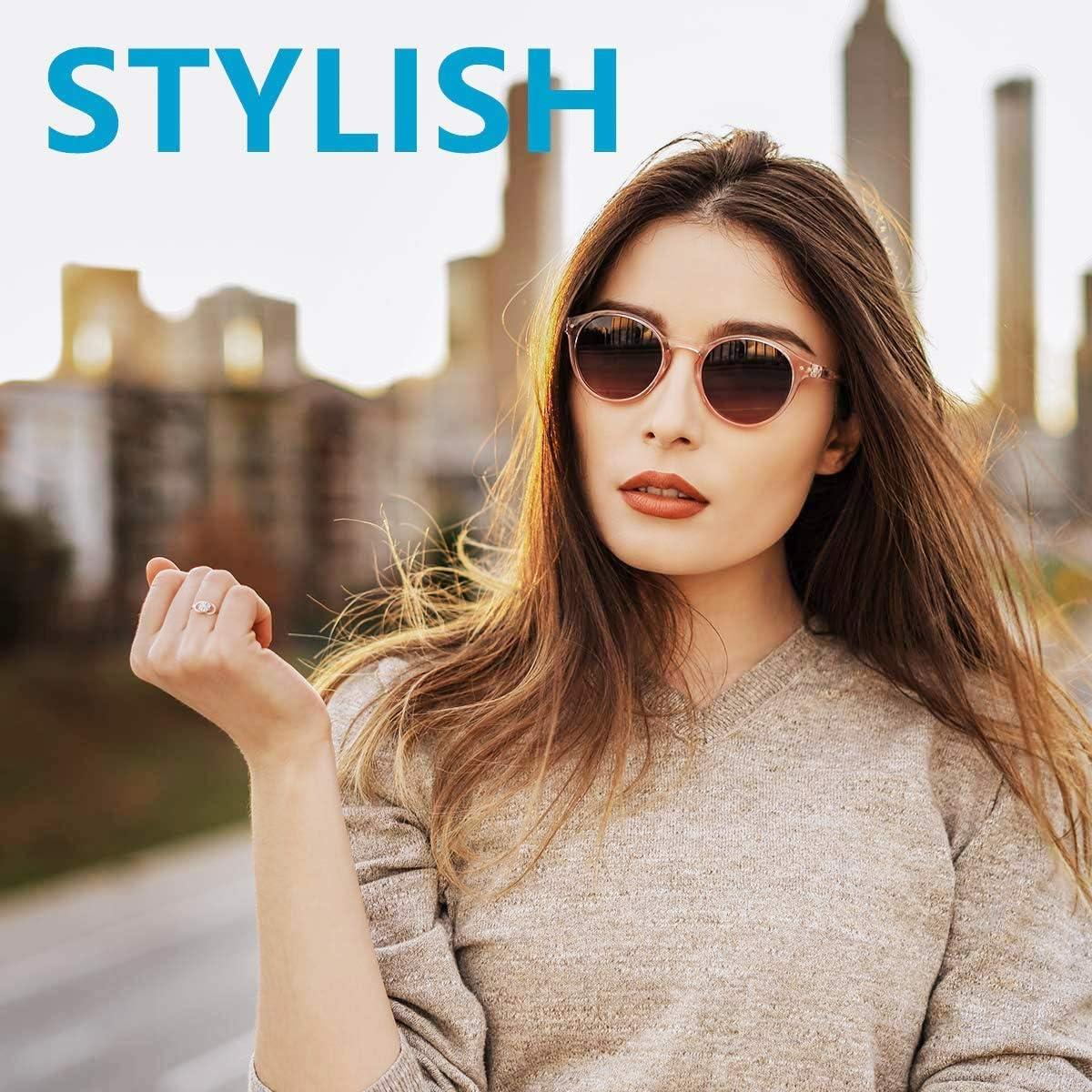 Gafas de sol polarizadas ZENOTTIC redondas 48mm rosa