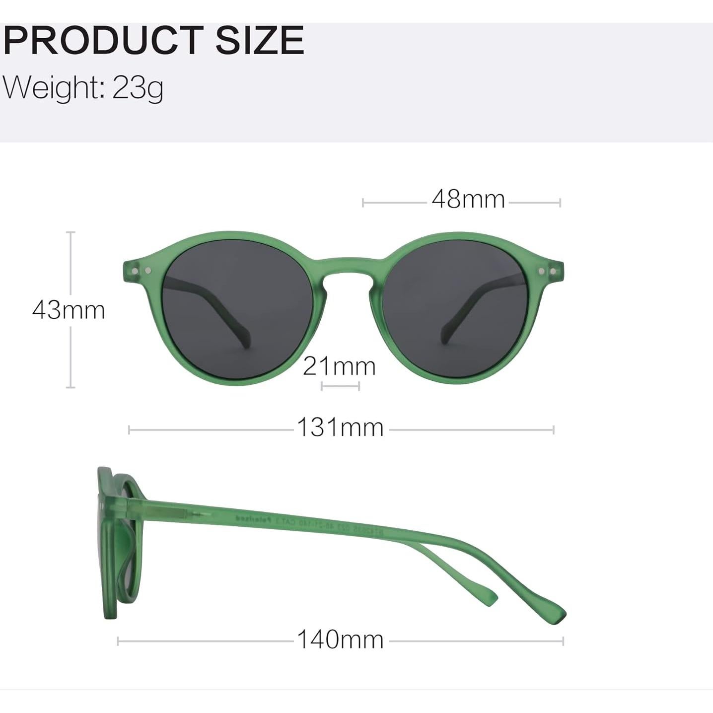 Gafas de Sol Polarizadas ZENOTTIC Retro 48mm Verde Cristal