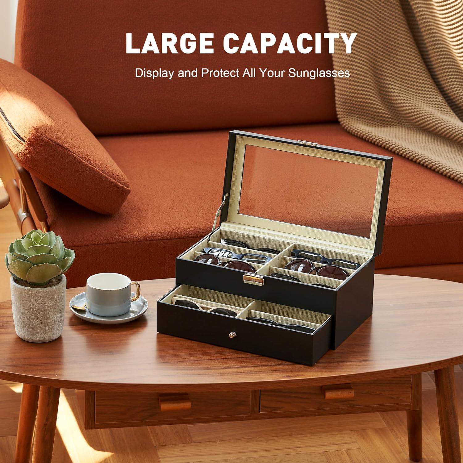 Organizador de Gafas CO-Z Negro 12 Compartimentos Cerrable