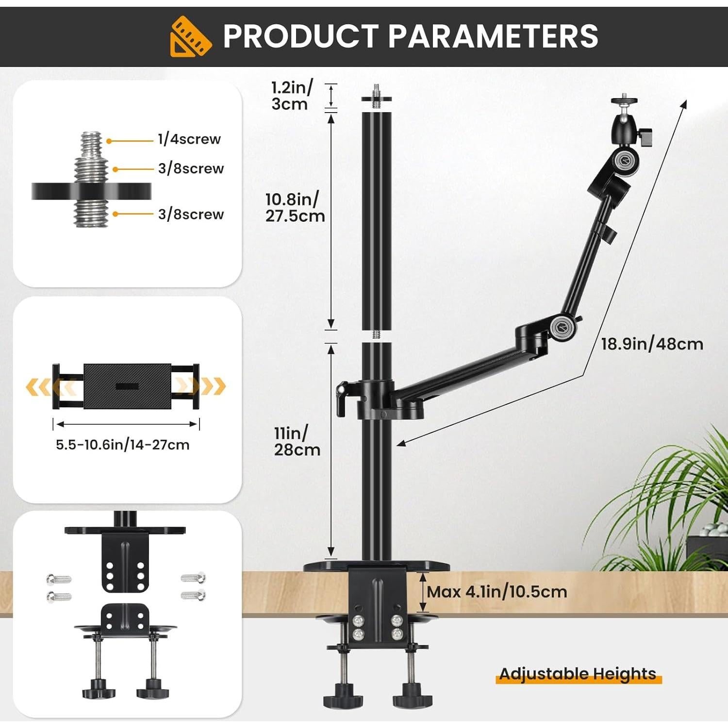 Soporte de escritorio para cámara TARION Titanrig Lite Z 48cm