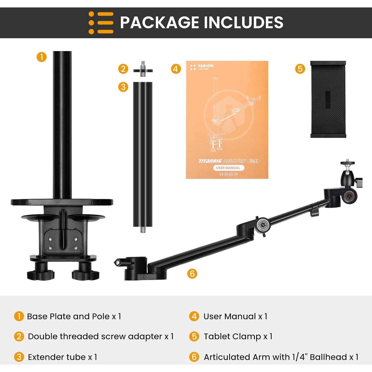 Soporte de escritorio para cámara TARION Titanrig Lite Z 48cm